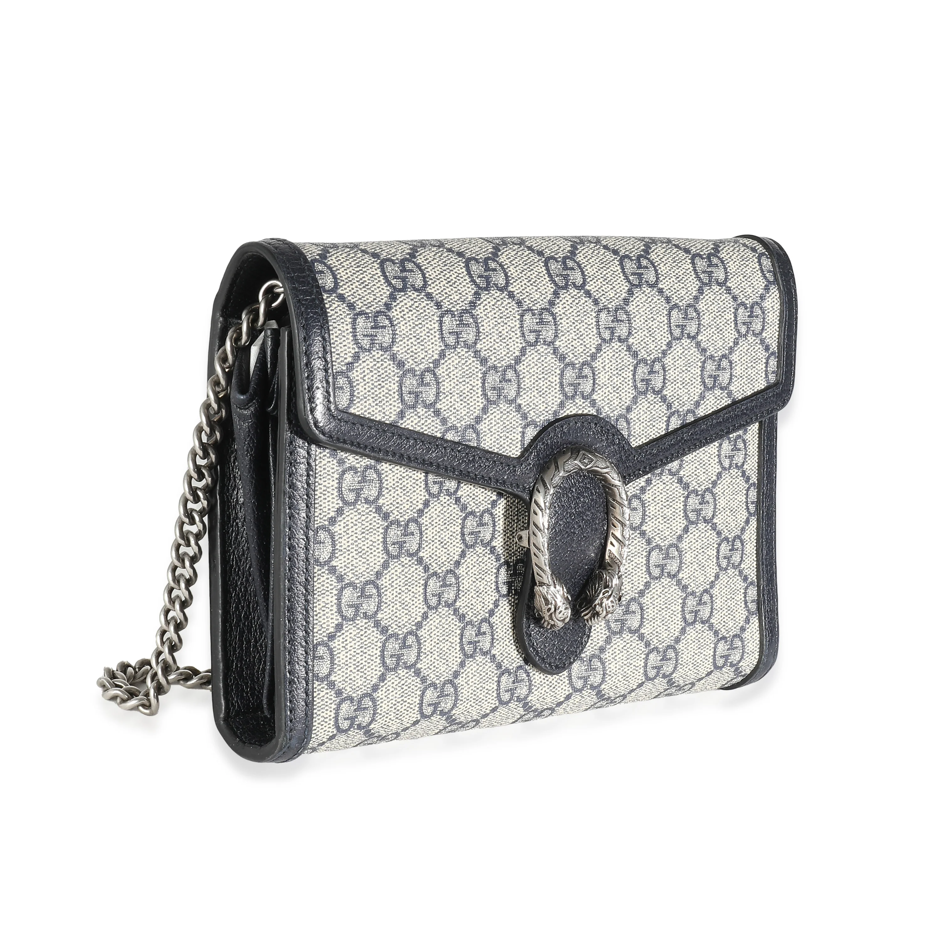 Gucci Navy Beige GG Dionysus Chain Wallet - Image 3