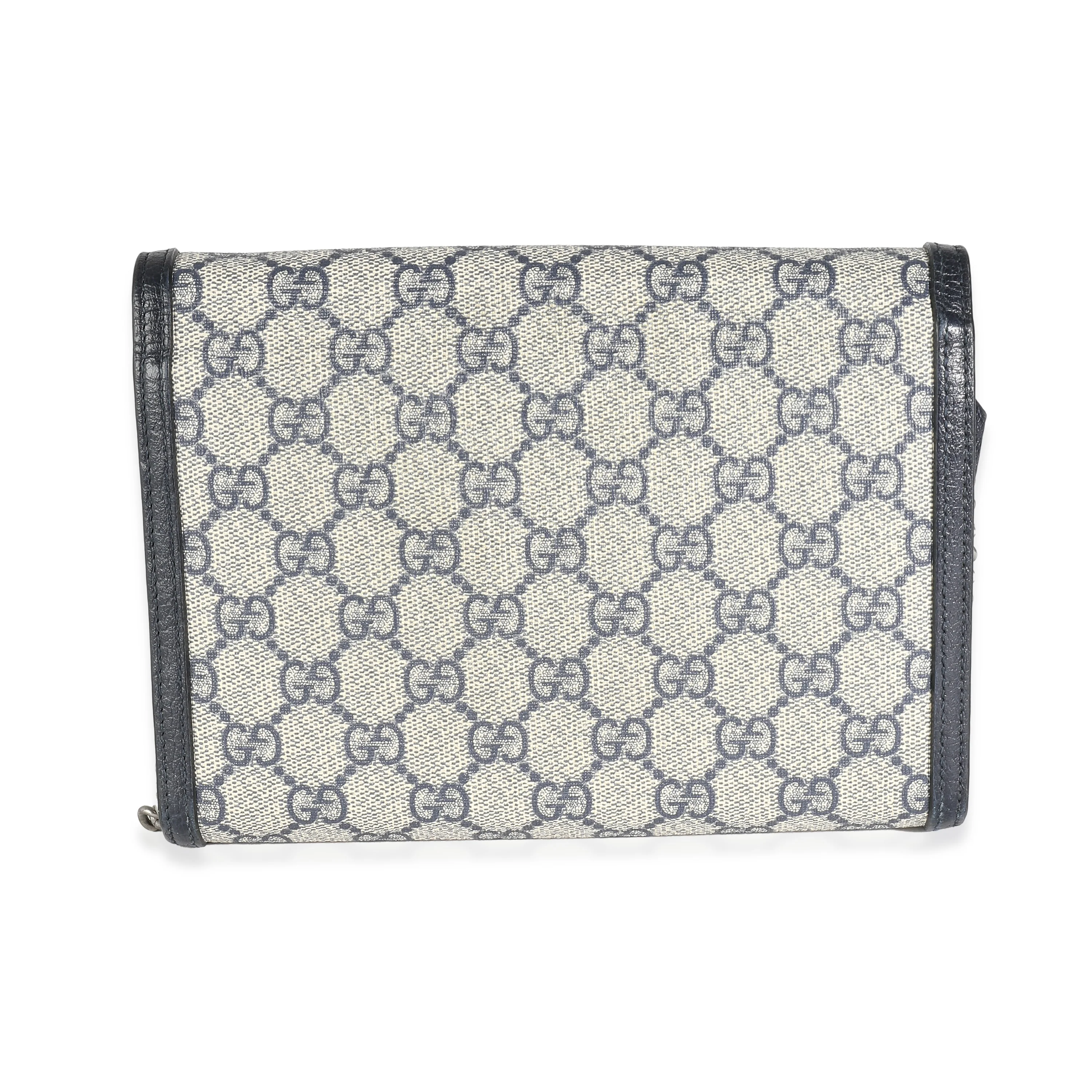 Gucci Navy Beige GG Dionysus Chain Wallet - Image 4