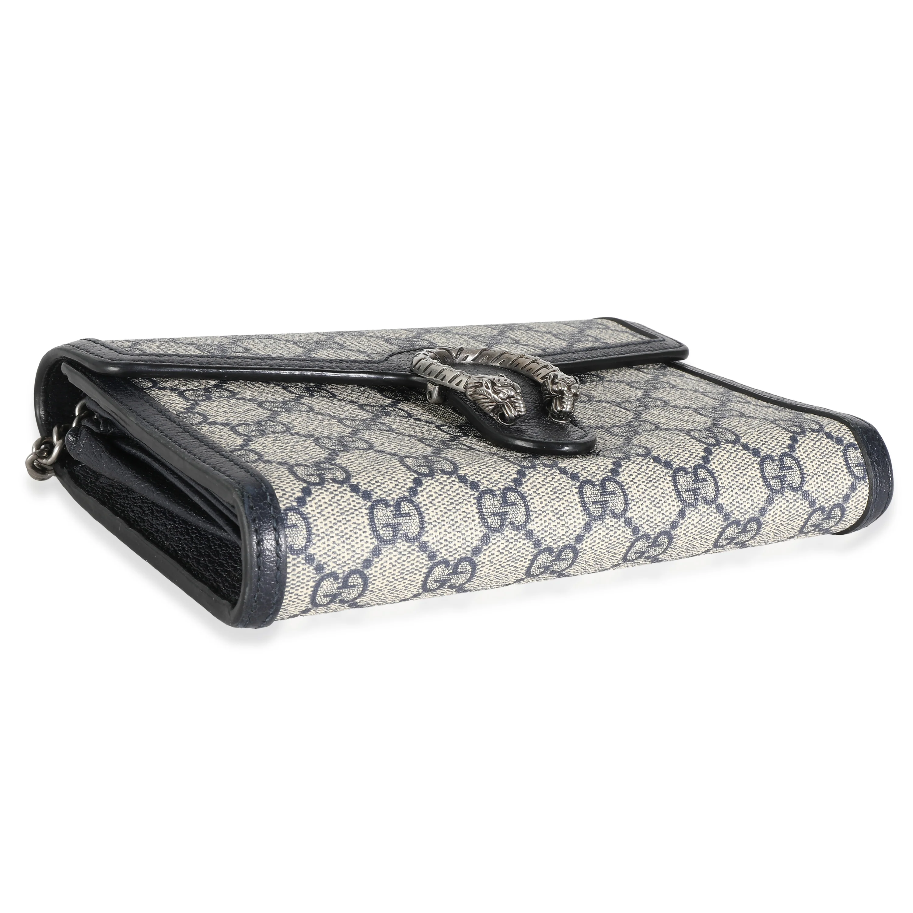 Gucci Navy Beige GG Dionysus Chain Wallet - Image 7