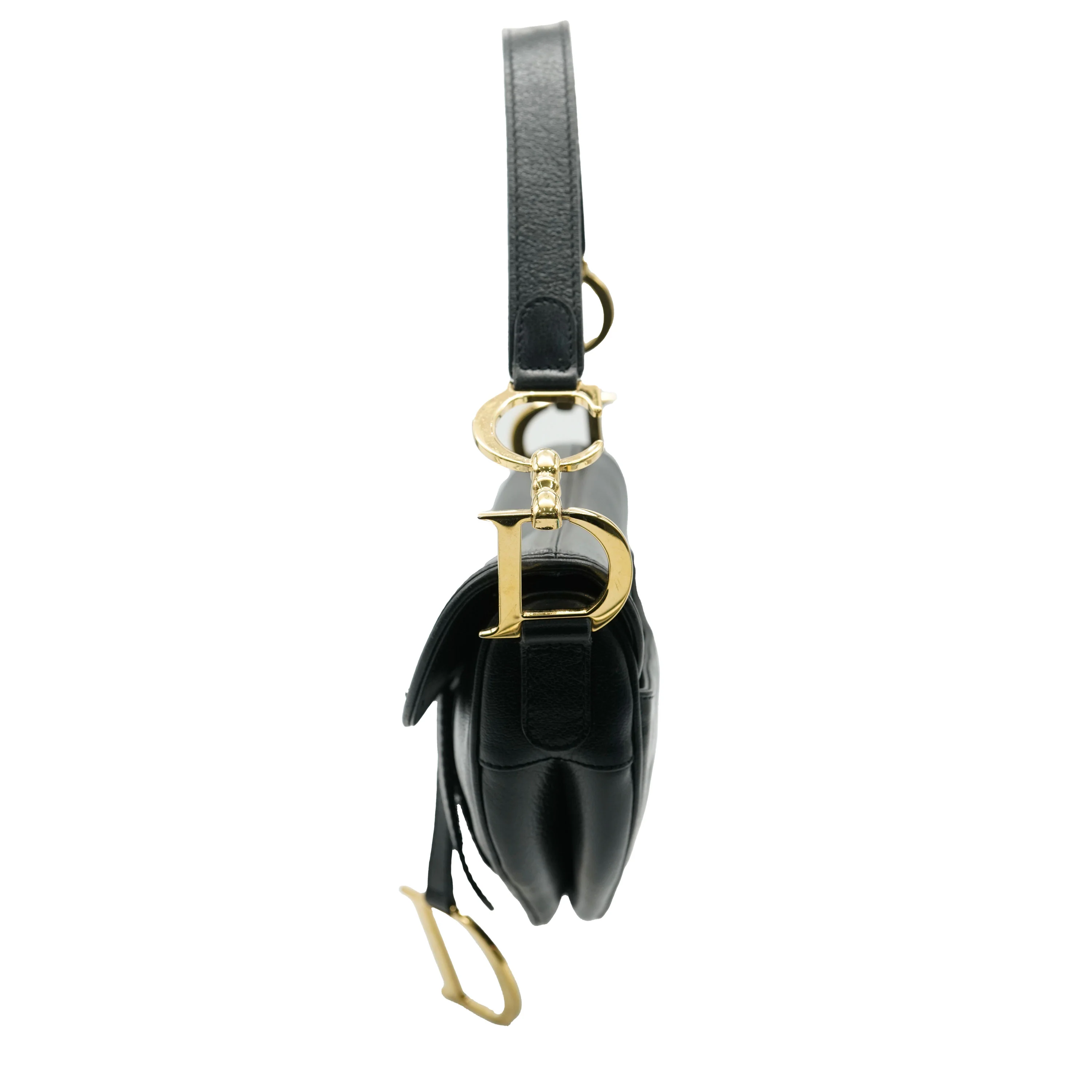 Vintage Black Calfskin Medium Saddle Bag - Image 2