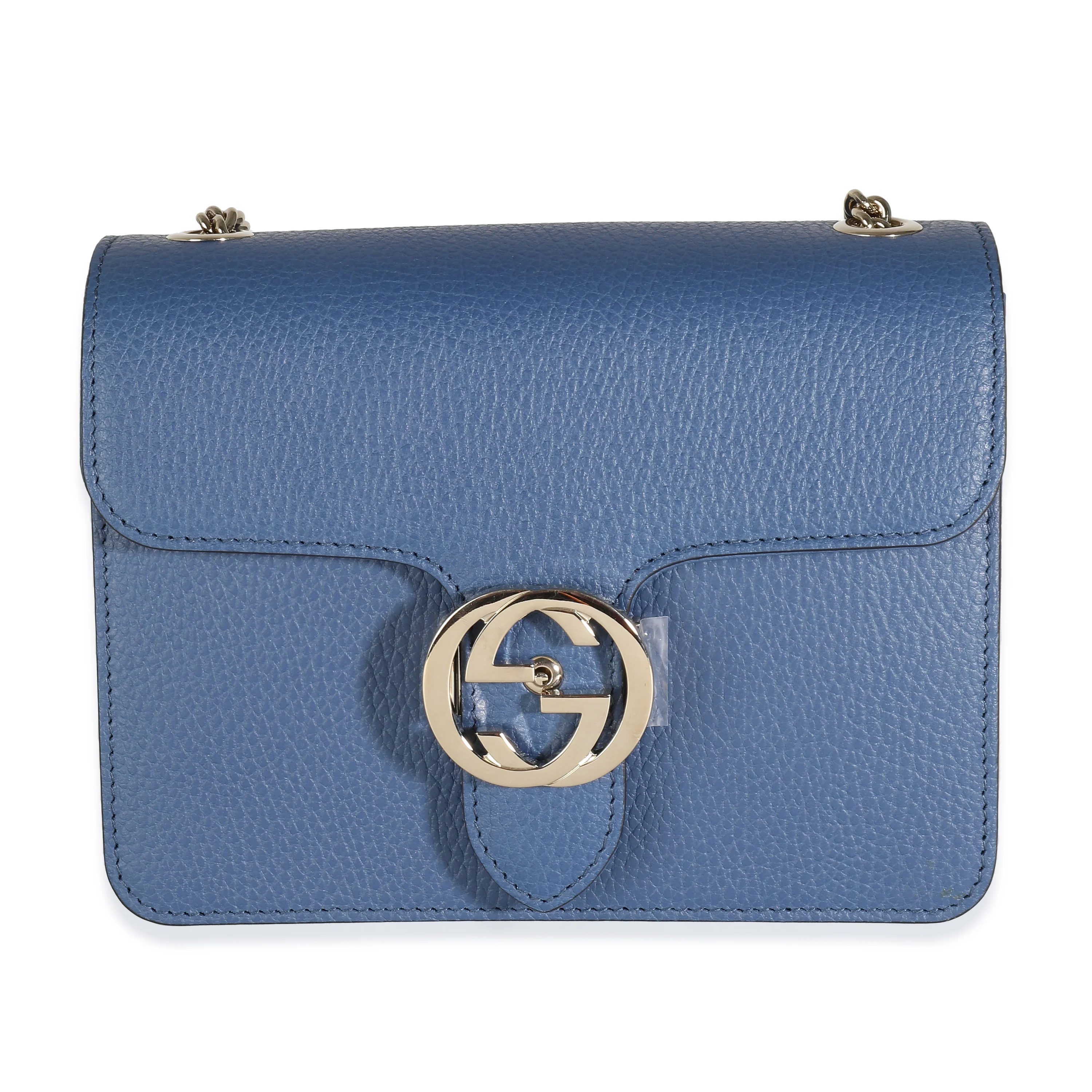 Gucci Blue Dollar Calfskin Small Interlocking G Chain Bag