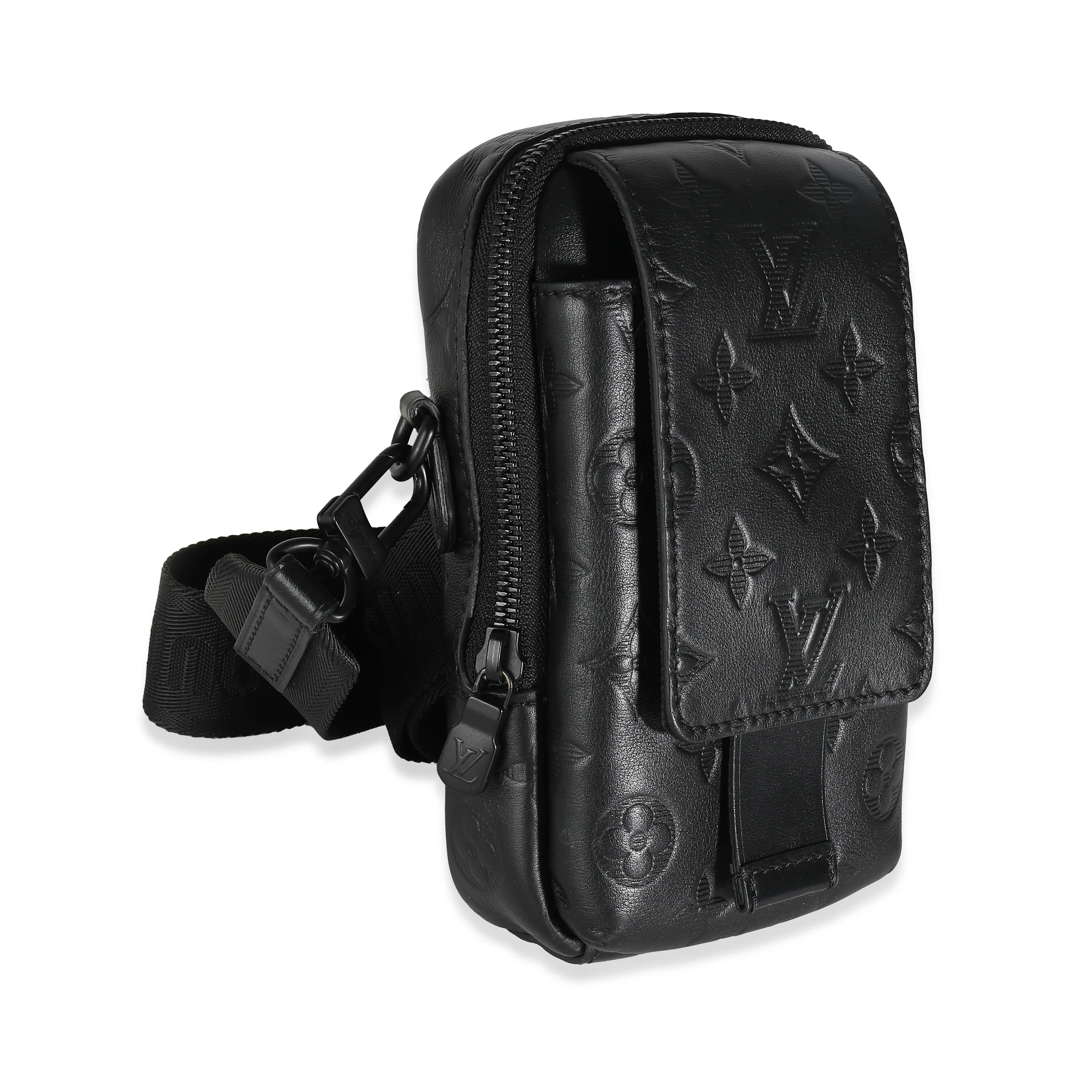 Louis Vuitton Black Monogram Shadow Double Phone Pouch NM - Image 3