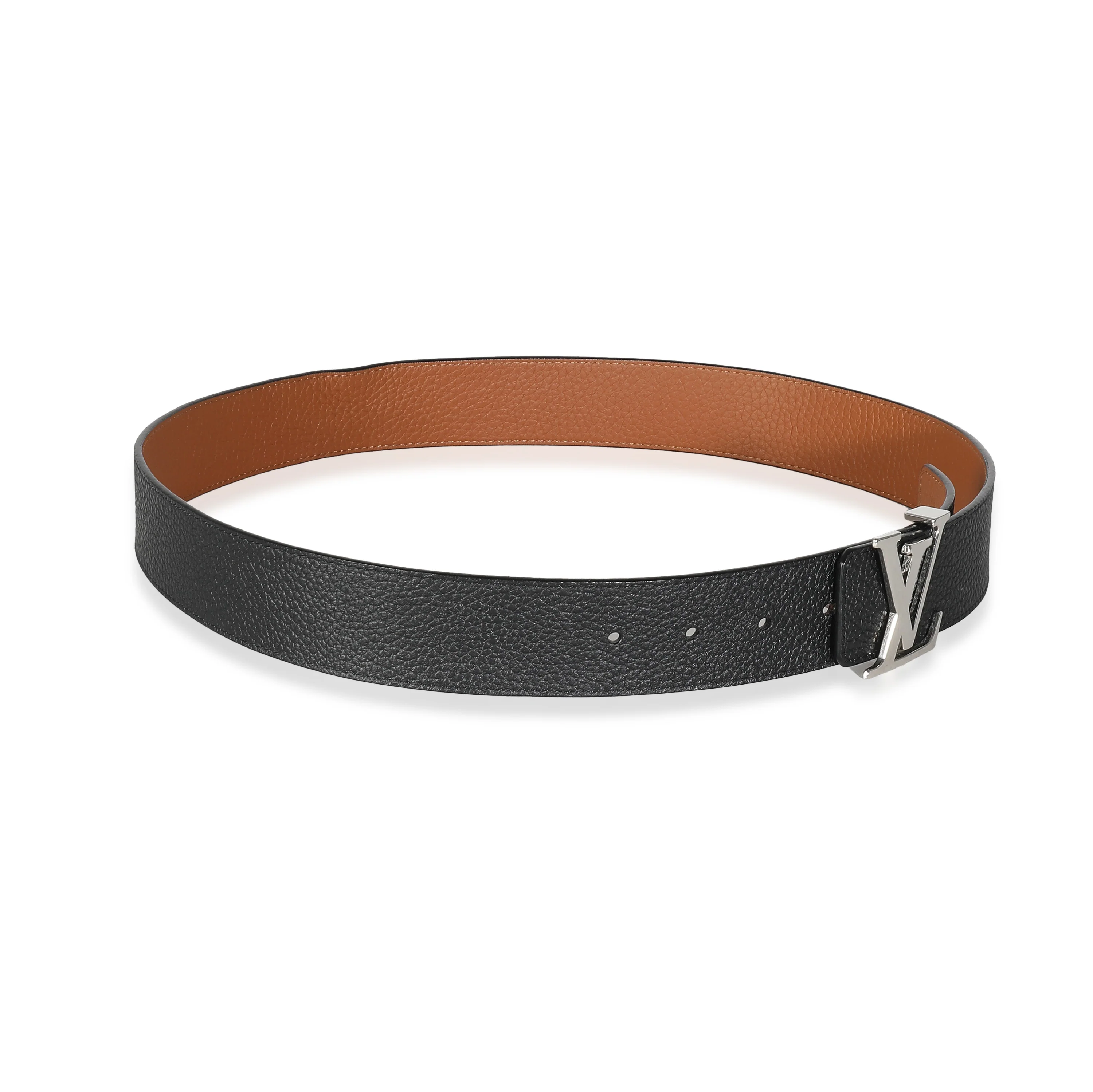 Louis Vuitton Black Tan Leather Reversible LV Initiales 40MM Belt 90/36 - Image 3
