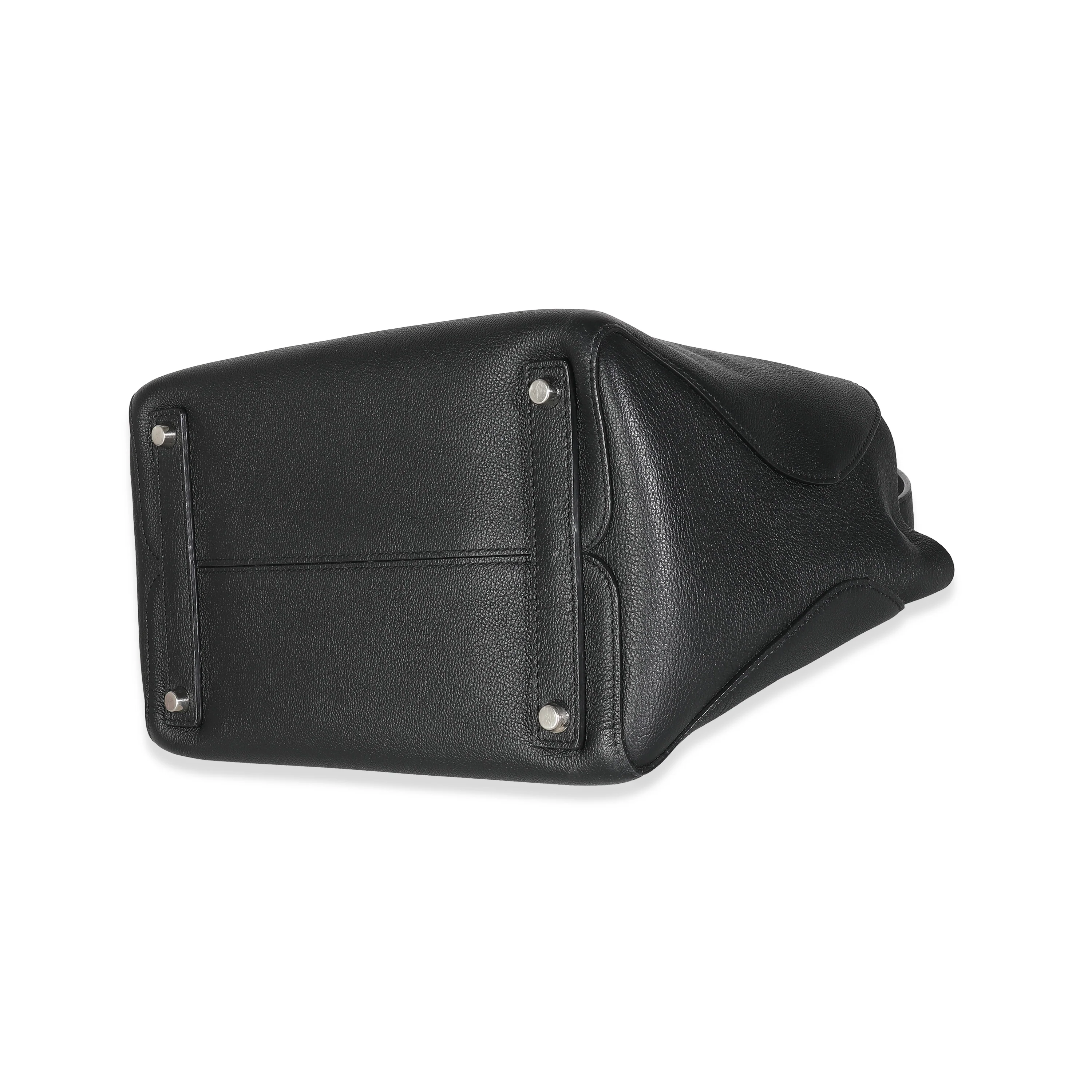 Black Supple Grained Calfskin Open Bar Tote - Image 7