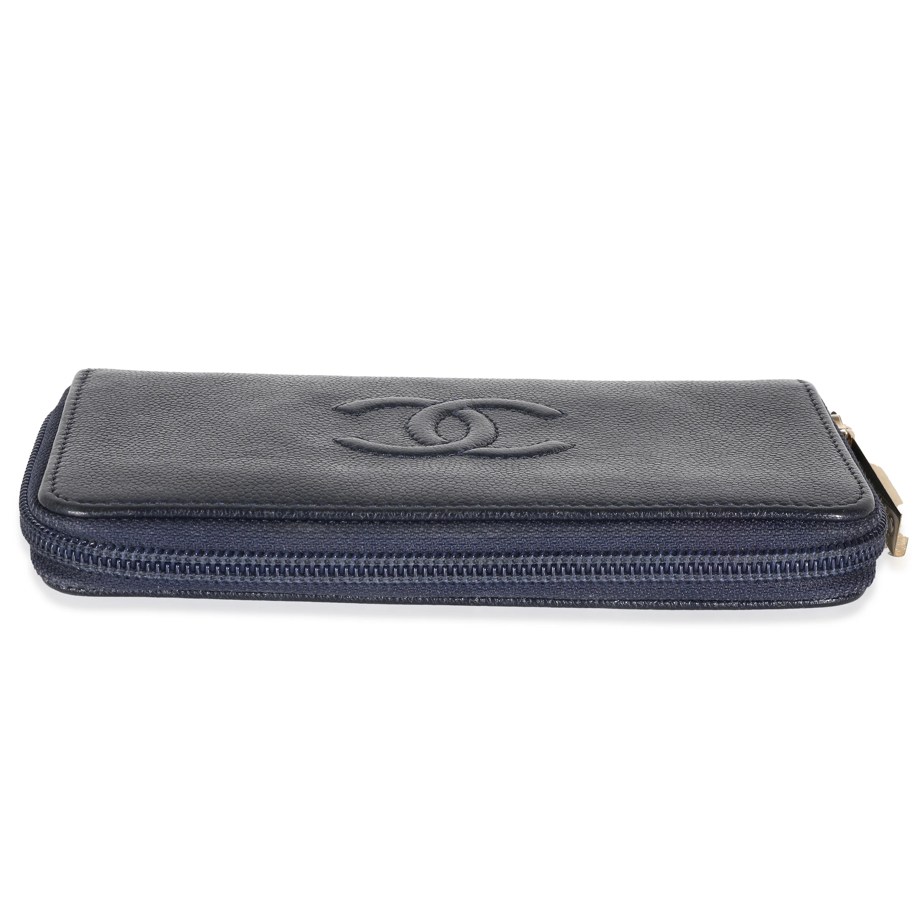 Navy Caviar CC Zip Around Wallet - Image 5