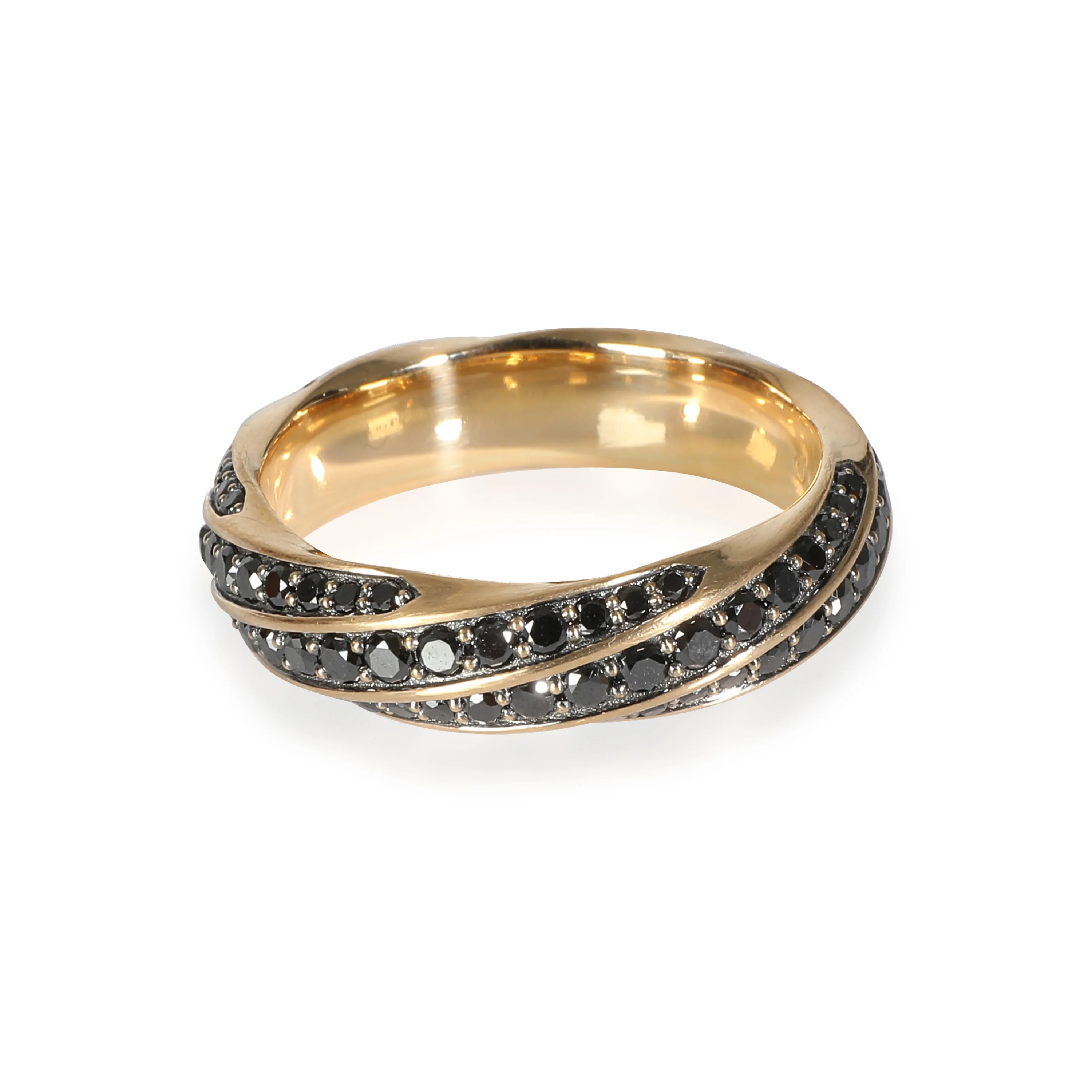 Cable Edge Band Ring with Black Diamonds, 1.62 ctw - Image 2