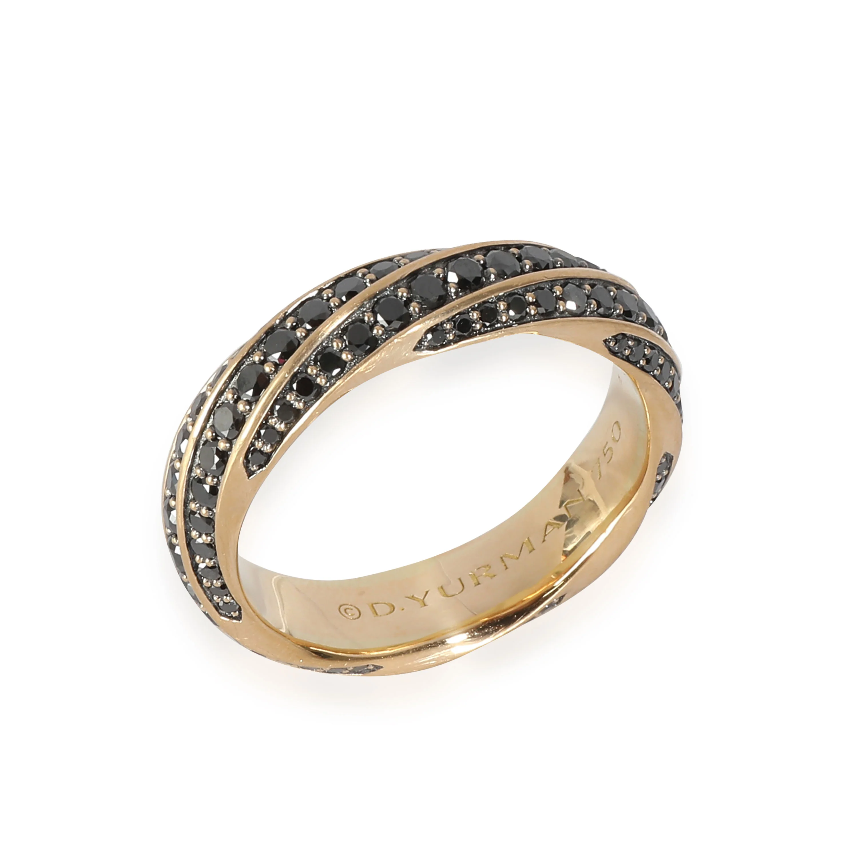 Cable Edge Band Ring with Black Diamonds, 1.62 ctw - Image 3