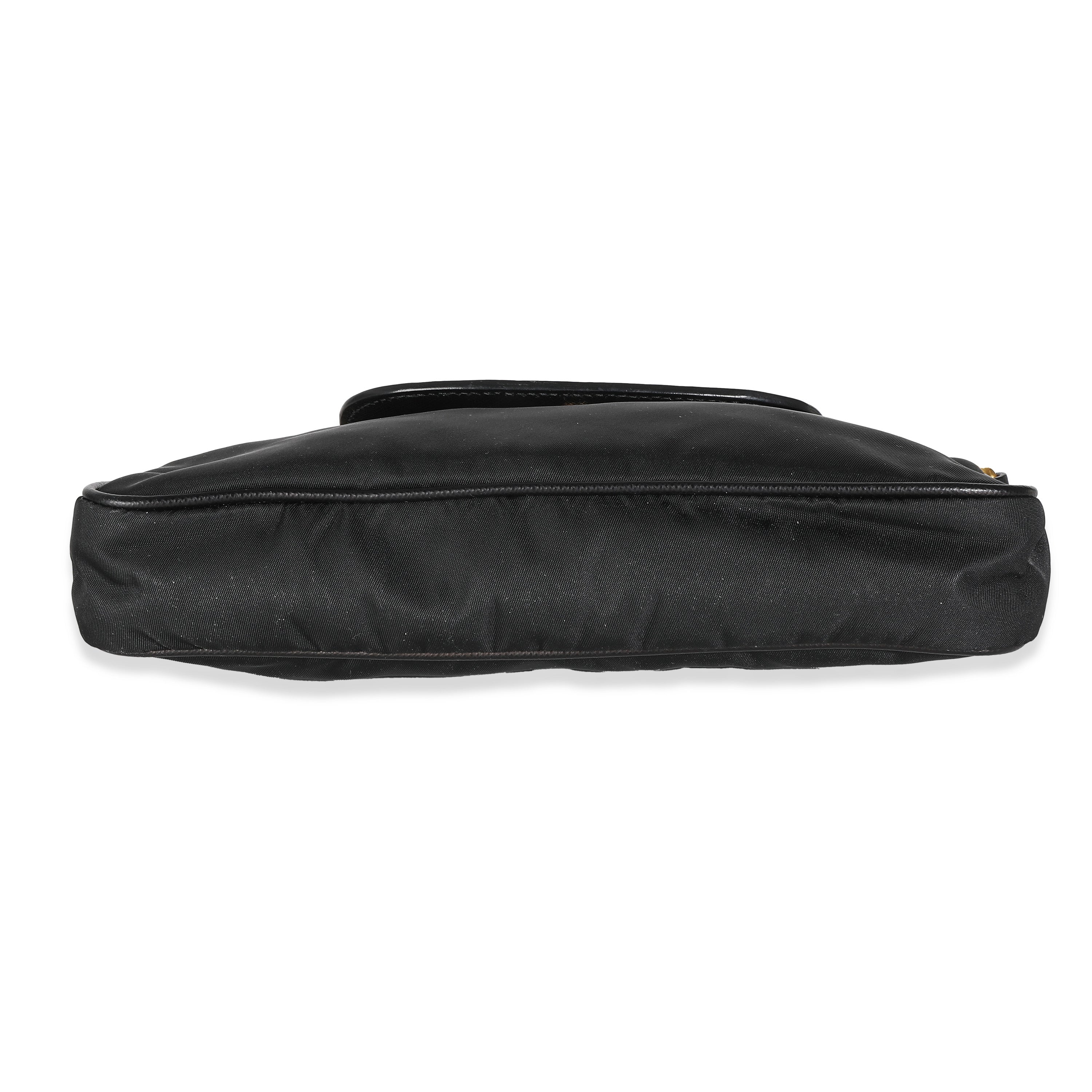 Black Tessuto Nylon Saffiano Small Flap Crossbody - Image 5