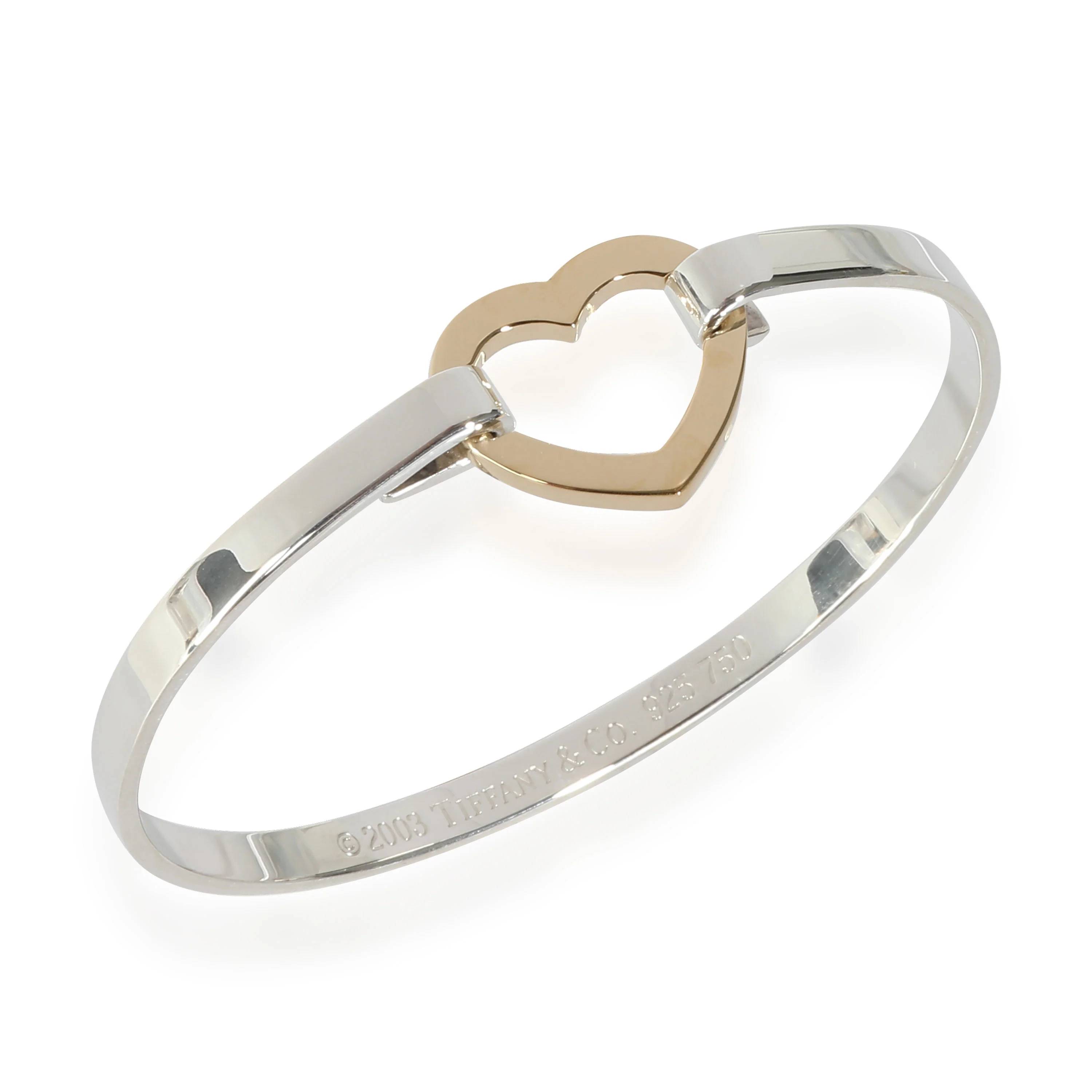 Vintage Heart Bracelet in 18k Yellow Gold/Sterling Silver - Image 3