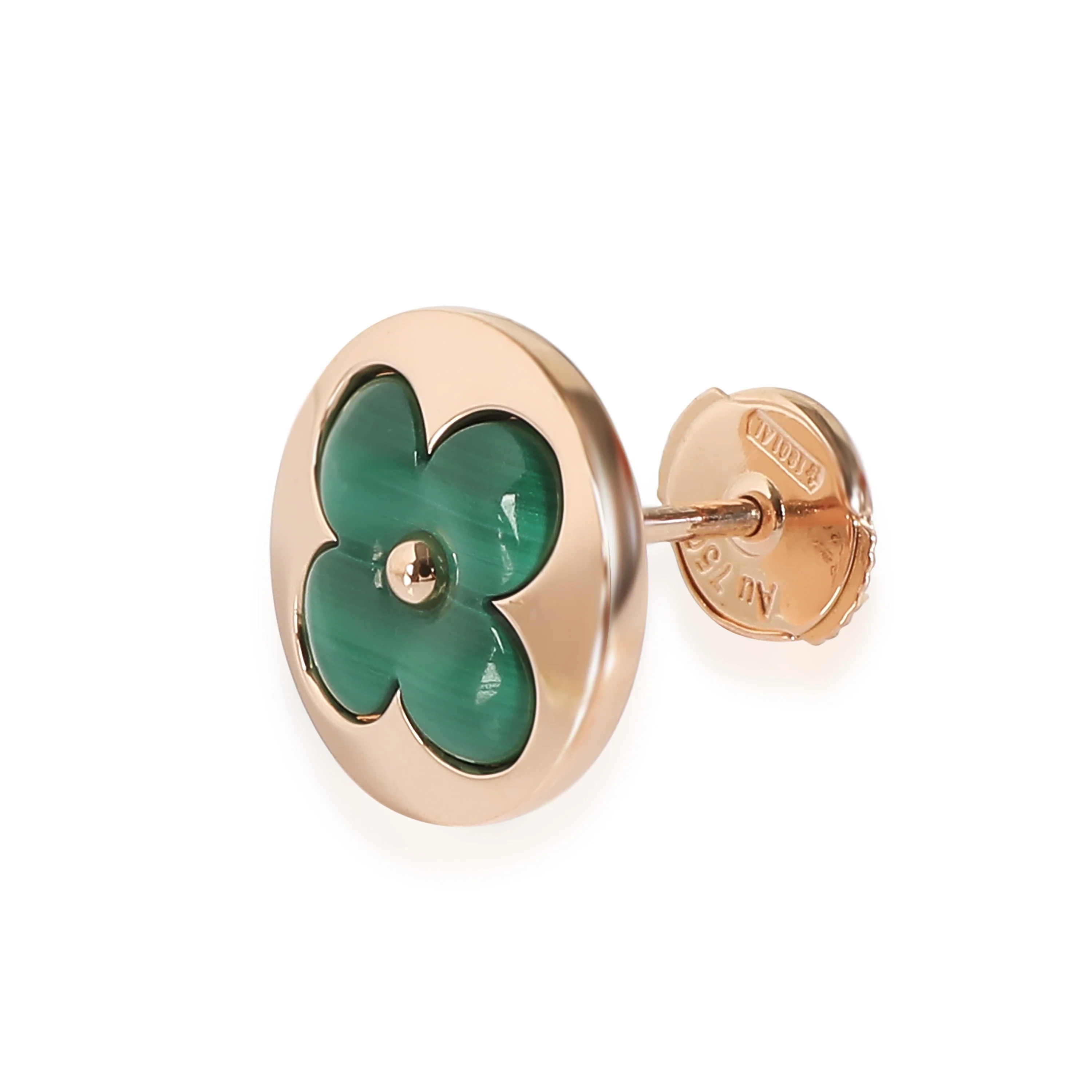 Color Blossom Malachite Earrings in 18k Rose Gold - Image 2