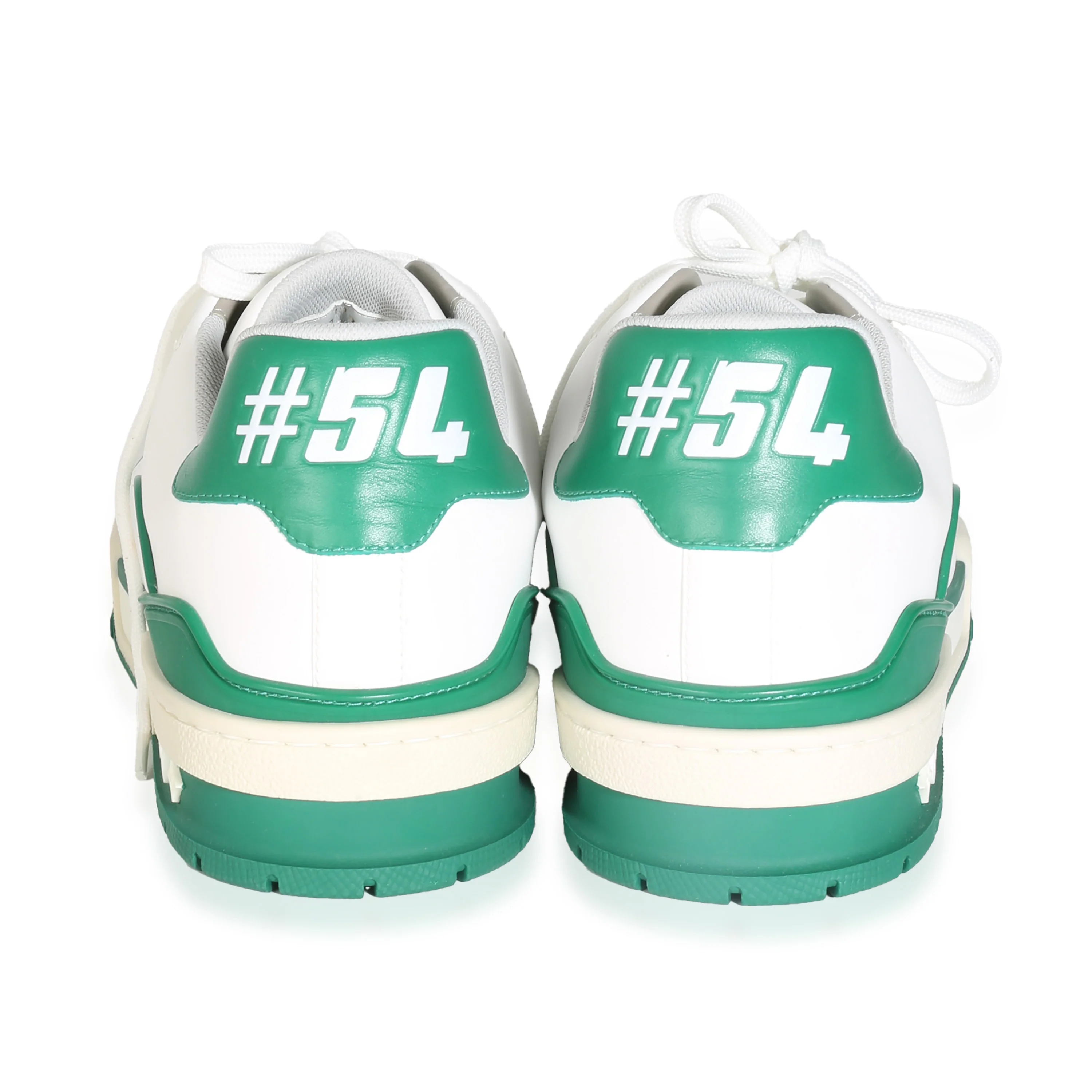 Green White Leather LV Trainer Sneaker 6 - Image 3