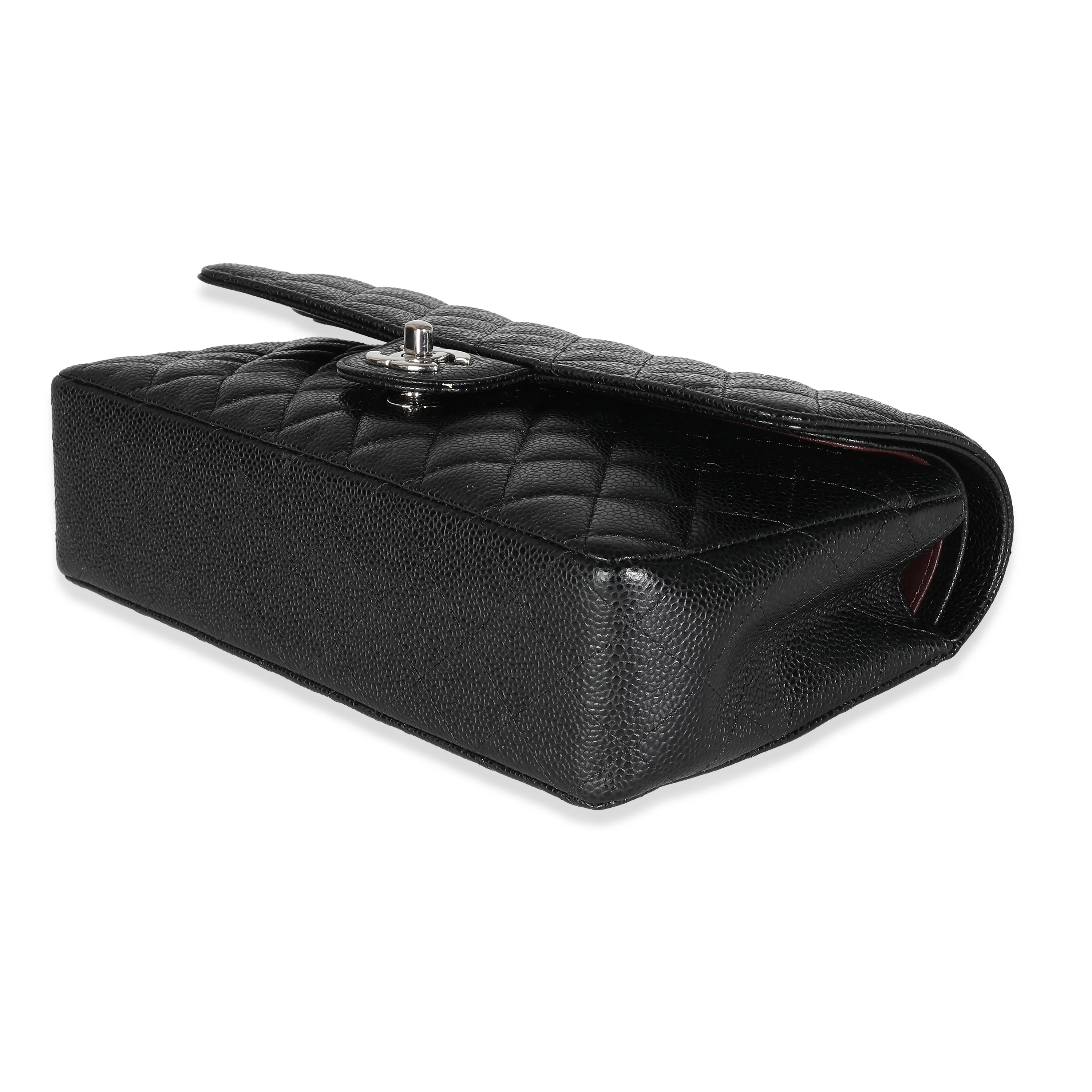 Black Quilted Caviar Medium Classic Double Flap Bag - Image 5