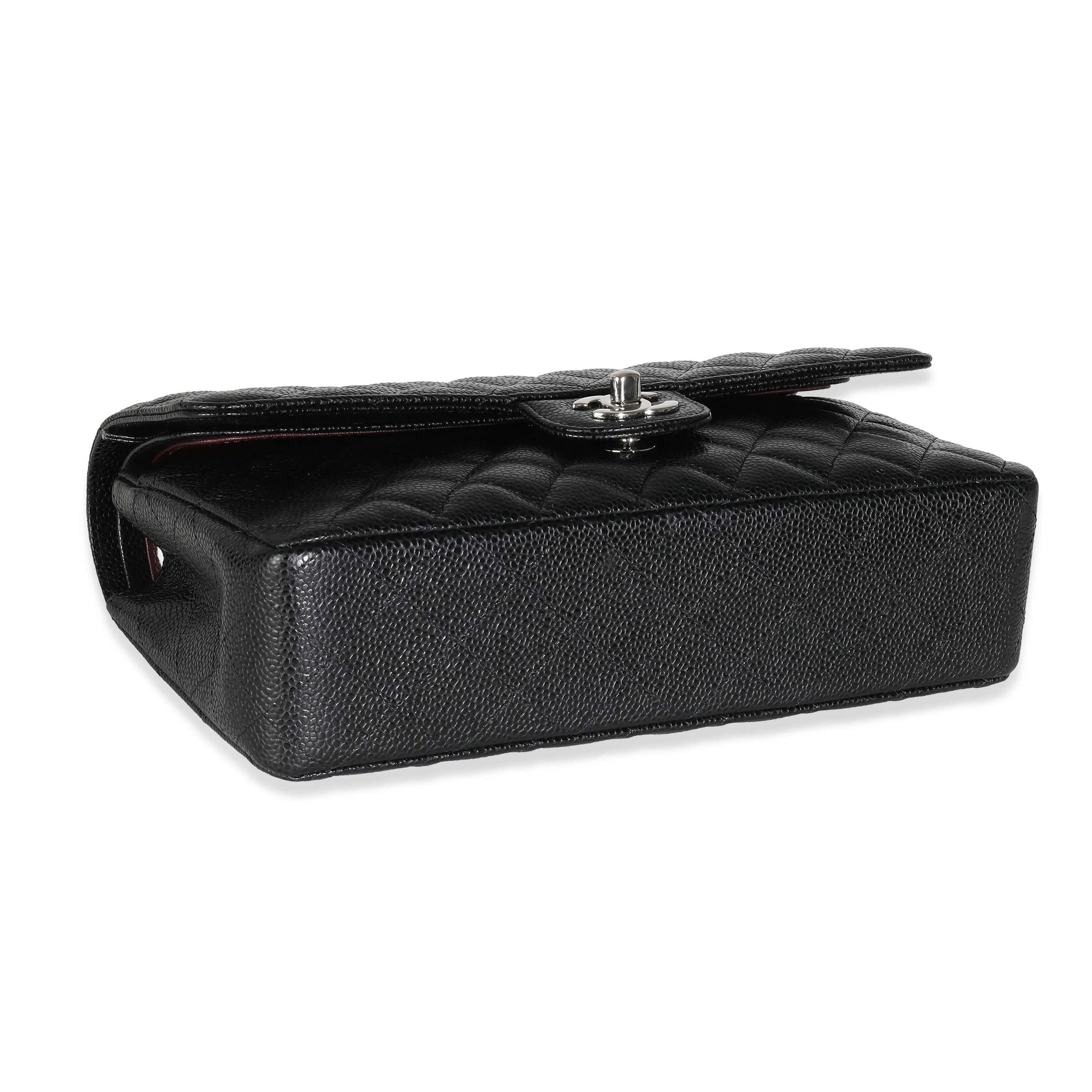 Black Quilted Caviar Medium Classic Double Flap Bag - Image 7