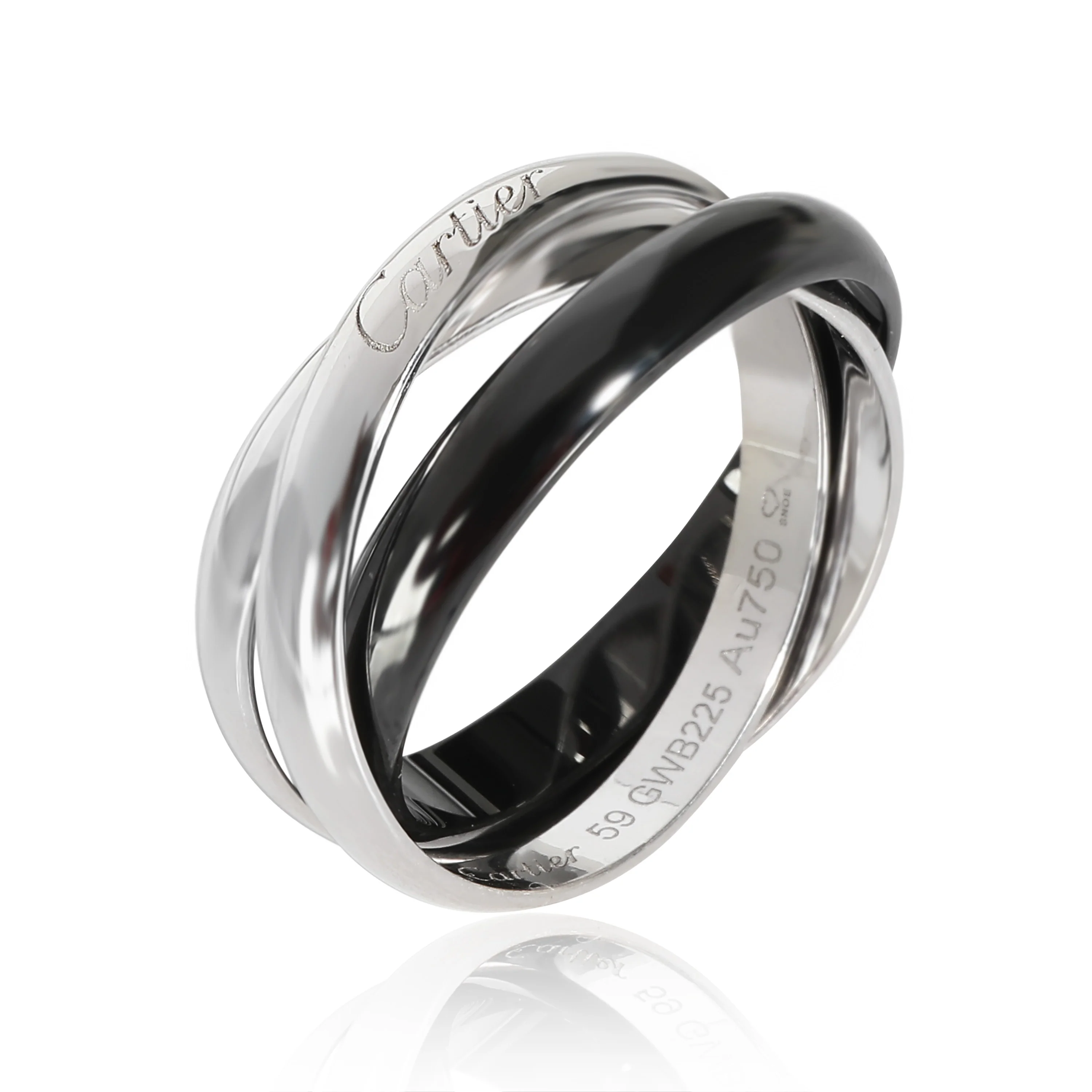 Trinity Ring in 18k White Gold/Ceramic - Image 2