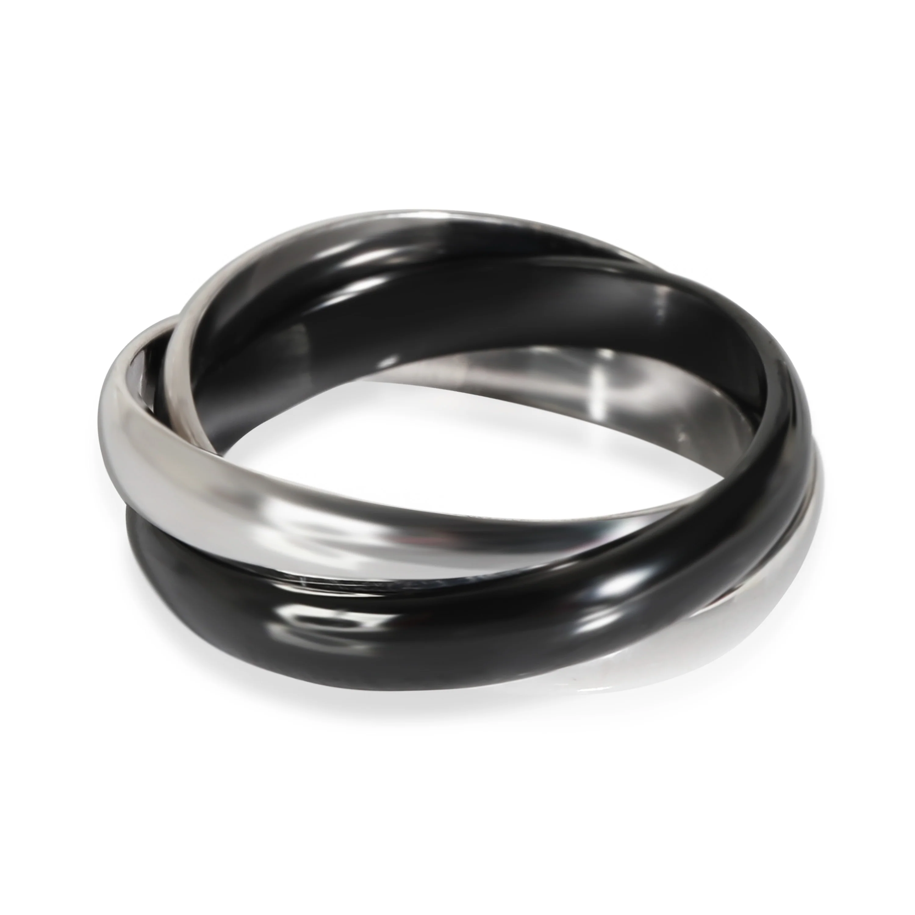 Trinity Ring in 18k White Gold/Ceramic - Image 3