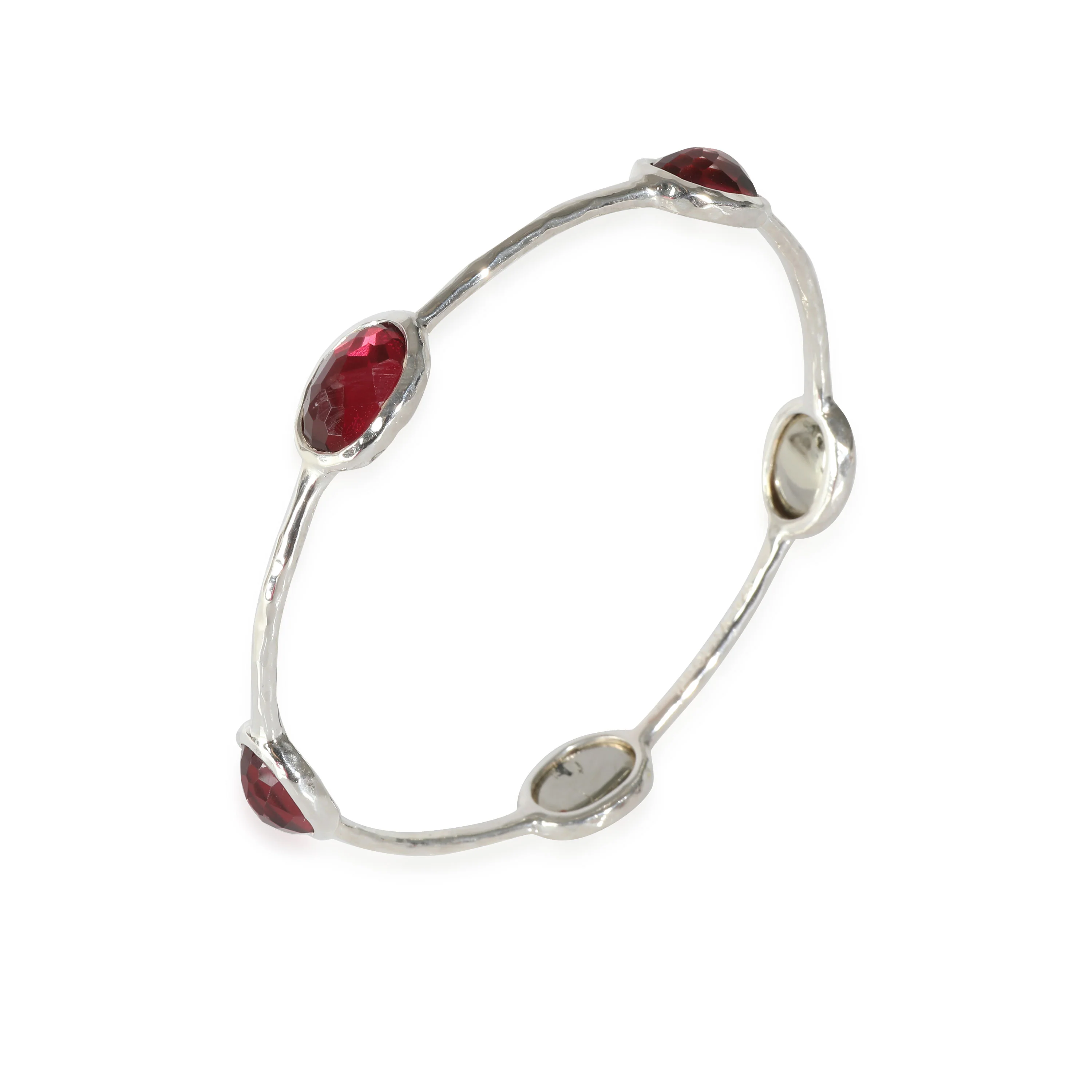 Rock Red Doublet Candy Bracelet in Sterling Silver - Image 3