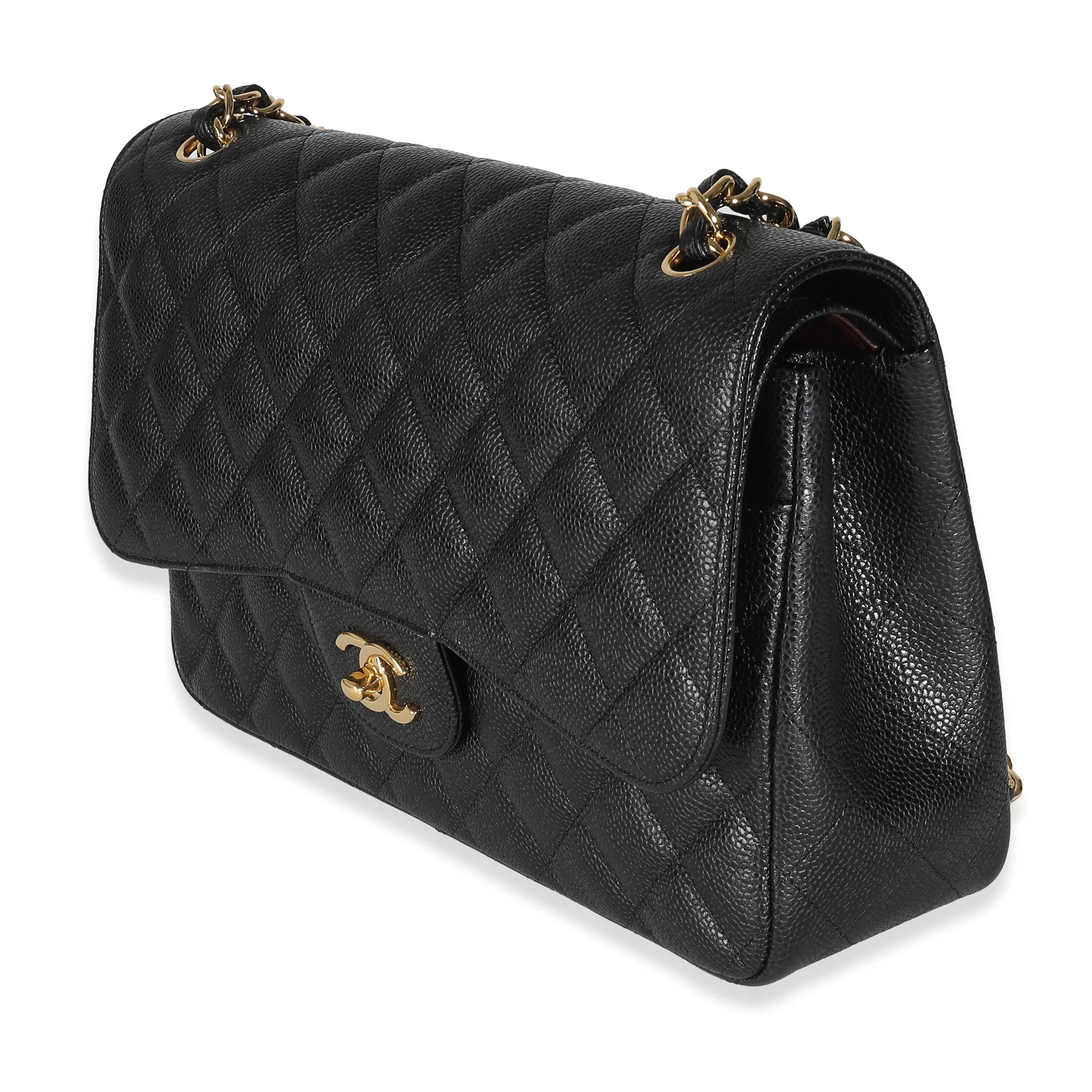 Black Quilted Caviar Jumbo Classic Double Flap Bag - Image 2
