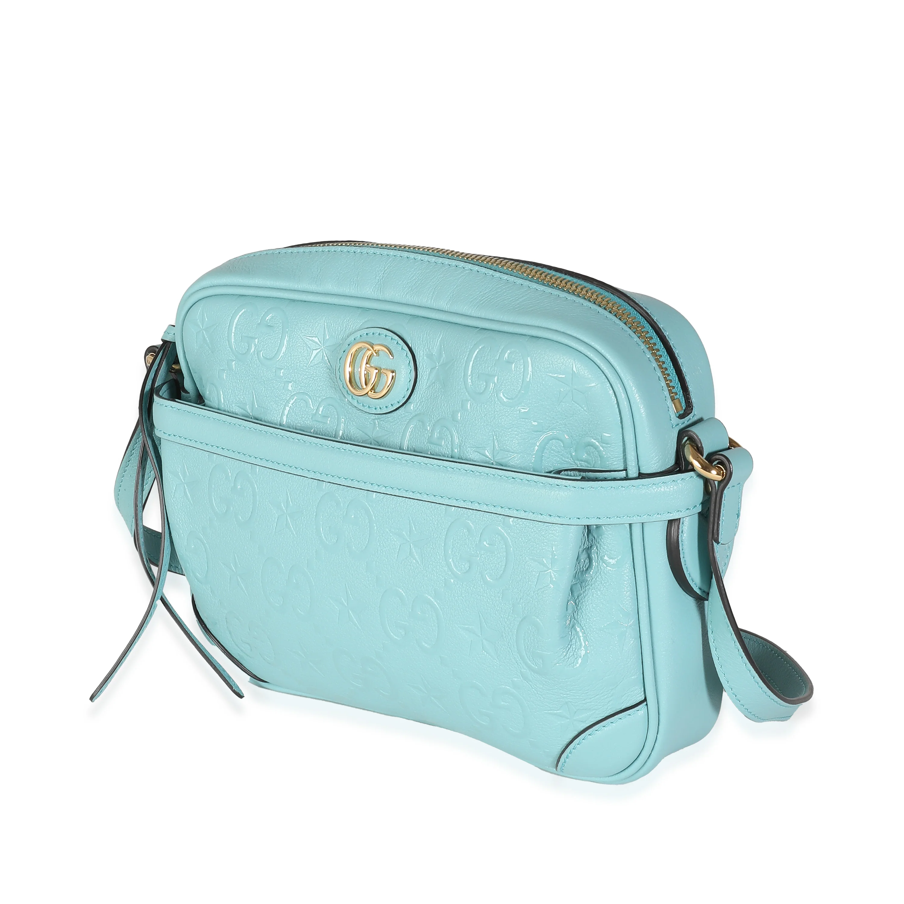 Blue Wonka Grain Calfskin GG Monogram Star Embossed Crossbody - Image 2