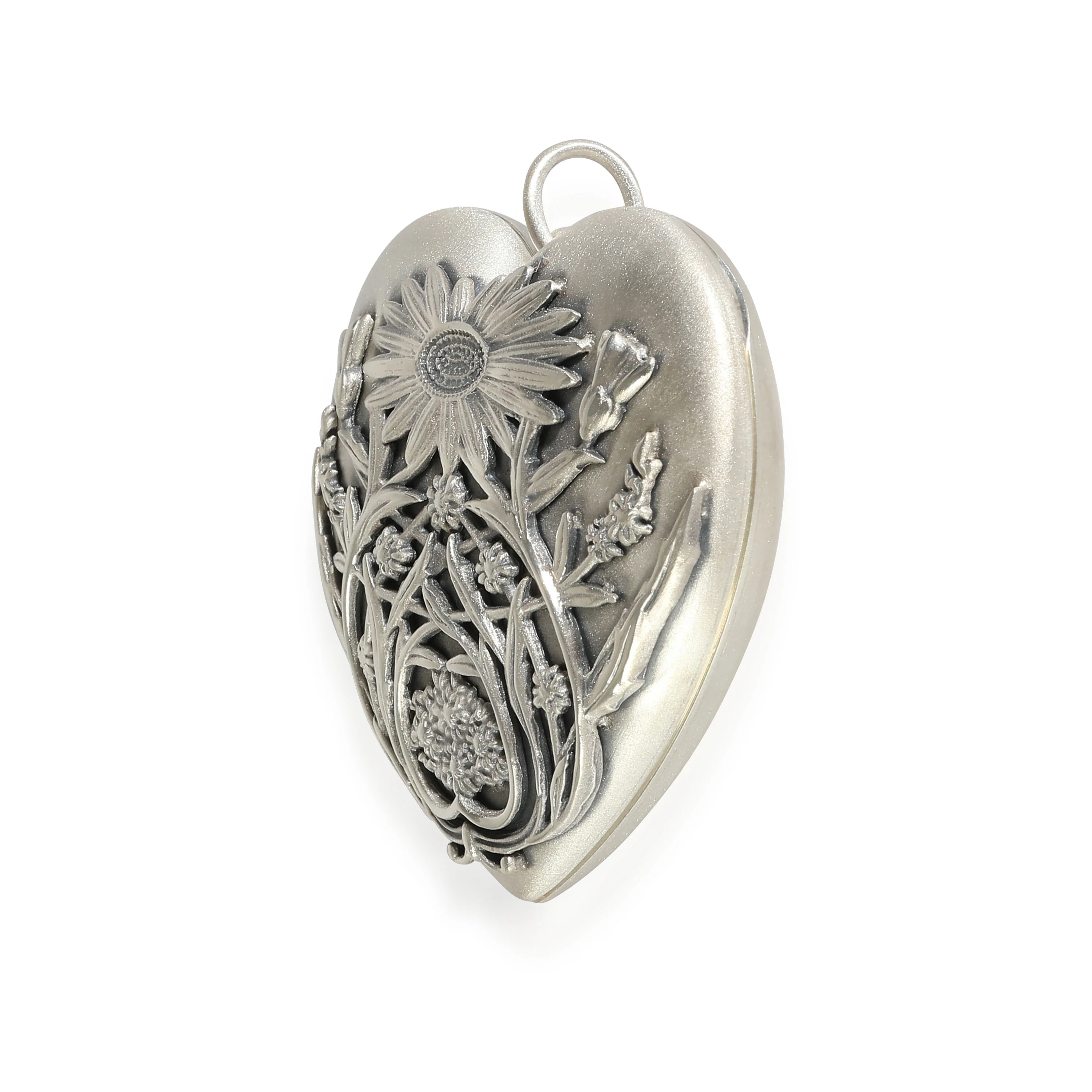 Ziegfeld Heart & Daisy Pendant in Sterling Silver - Image 2