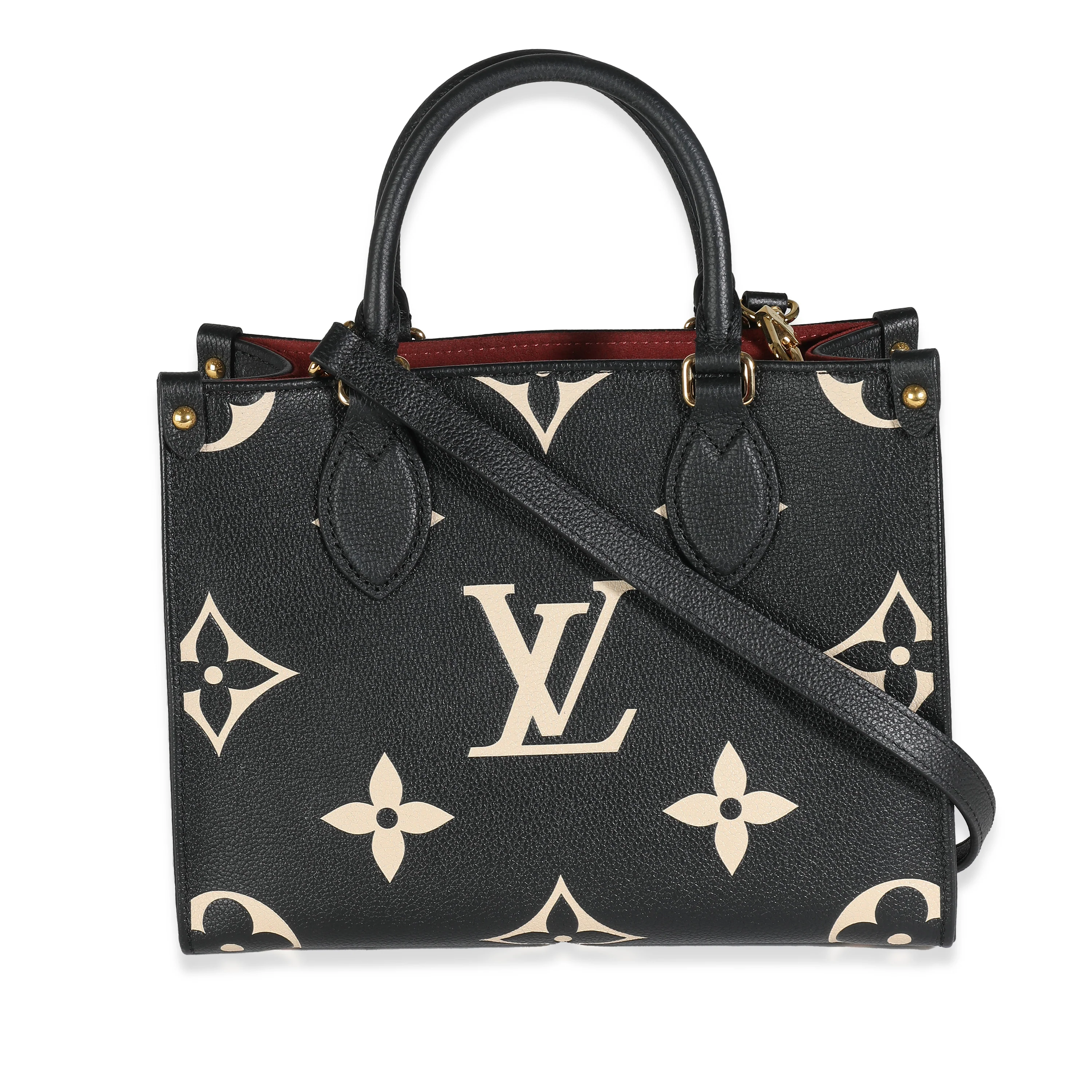 Louis Vuitton Black Beige Giant Monogram Empreinte Onthego PM - Image 4