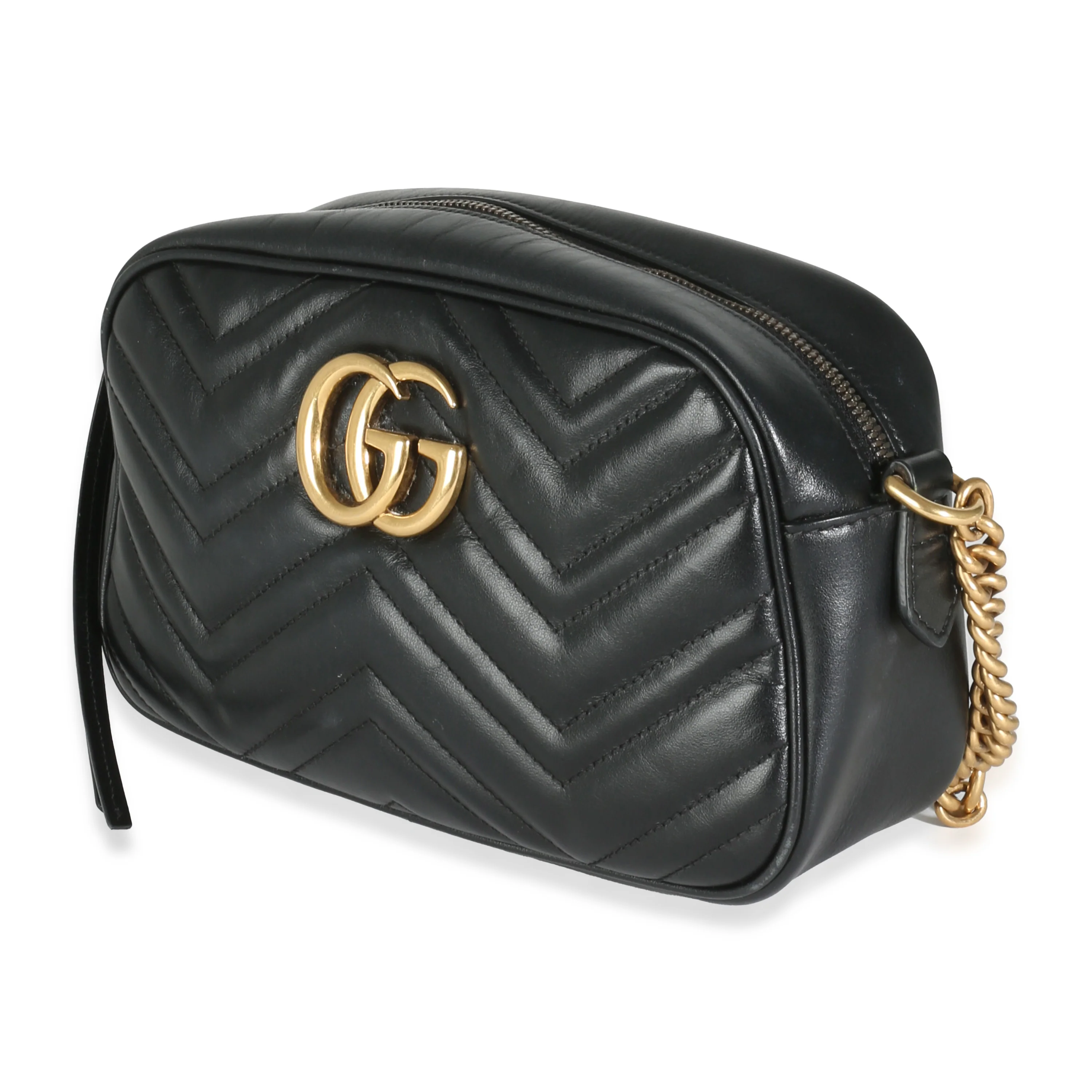 Black Matelasse Leather Small GG Marmont Chain Bag - Image 2