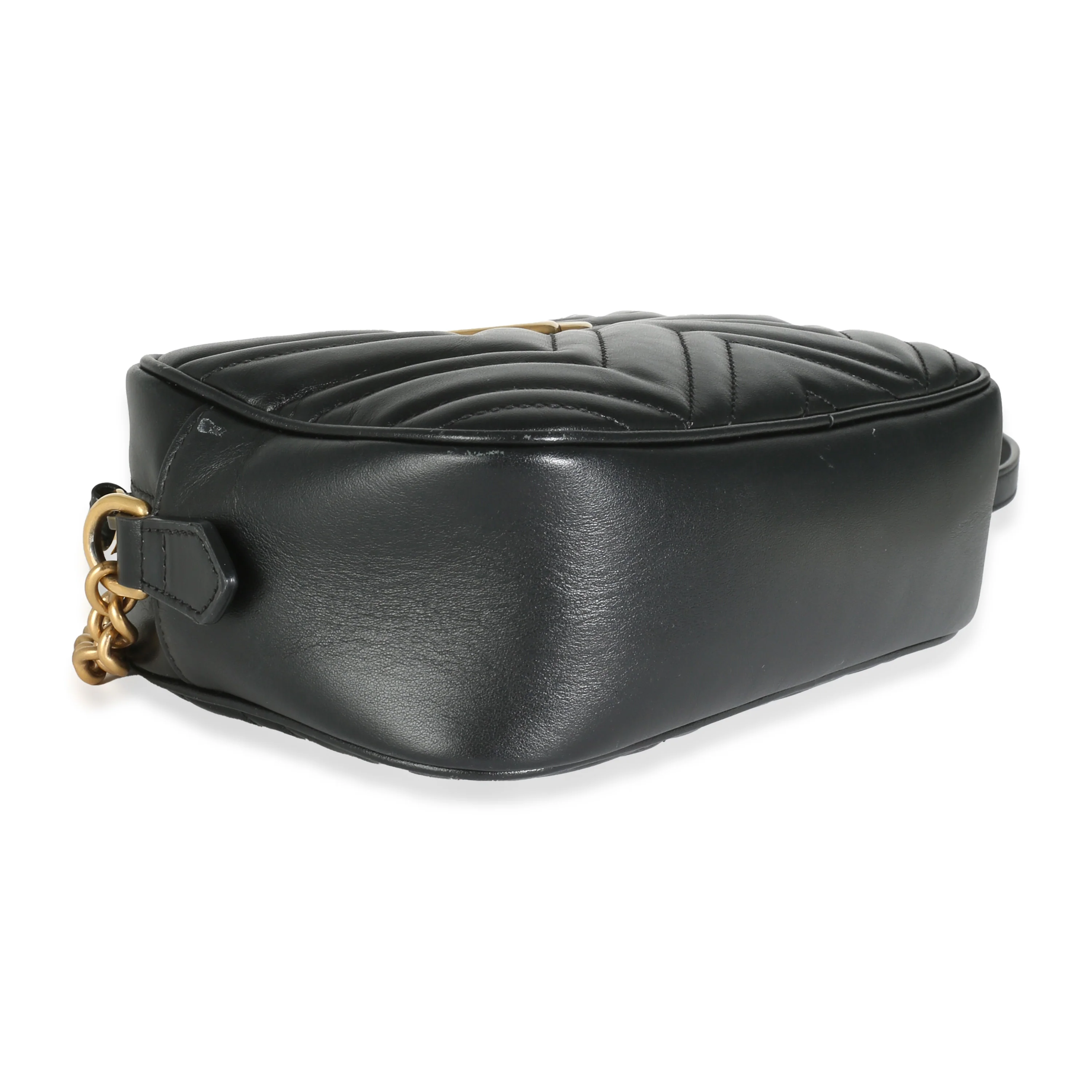 Black Matelasse Leather Small GG Marmont Chain Bag - Image 6