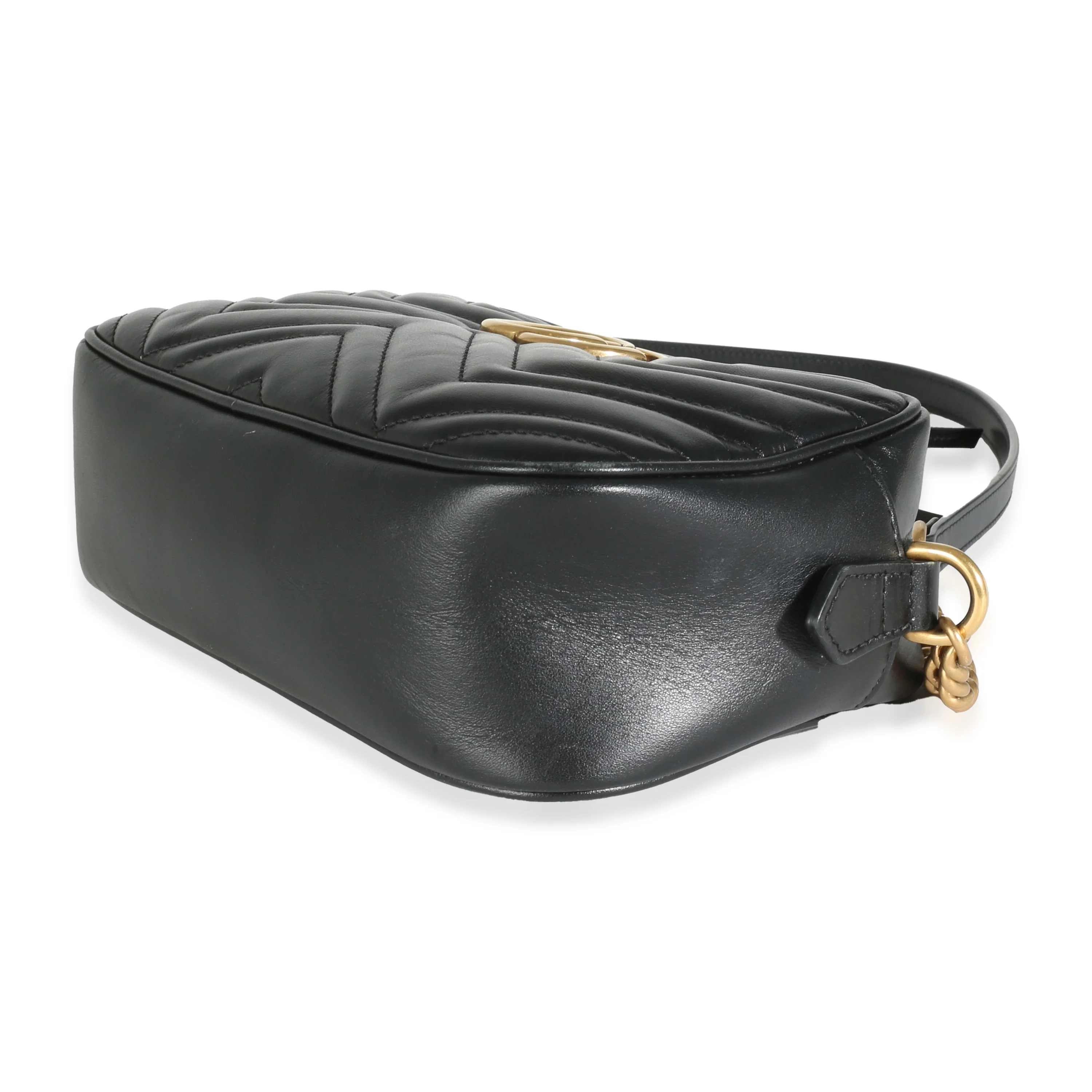 Black Matelasse Leather Small GG Marmont Chain Bag - Image 7