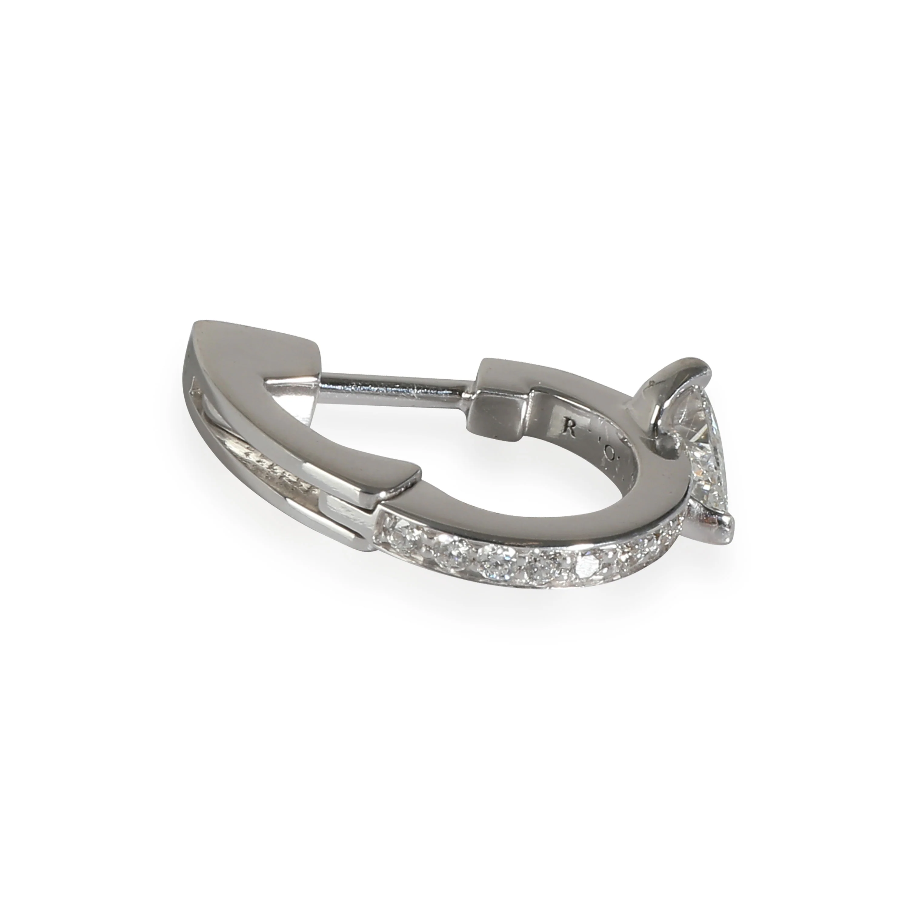 Serti sur Vide Single Hoop Earring in 18k White Gold 0.25 CTW - Image 2