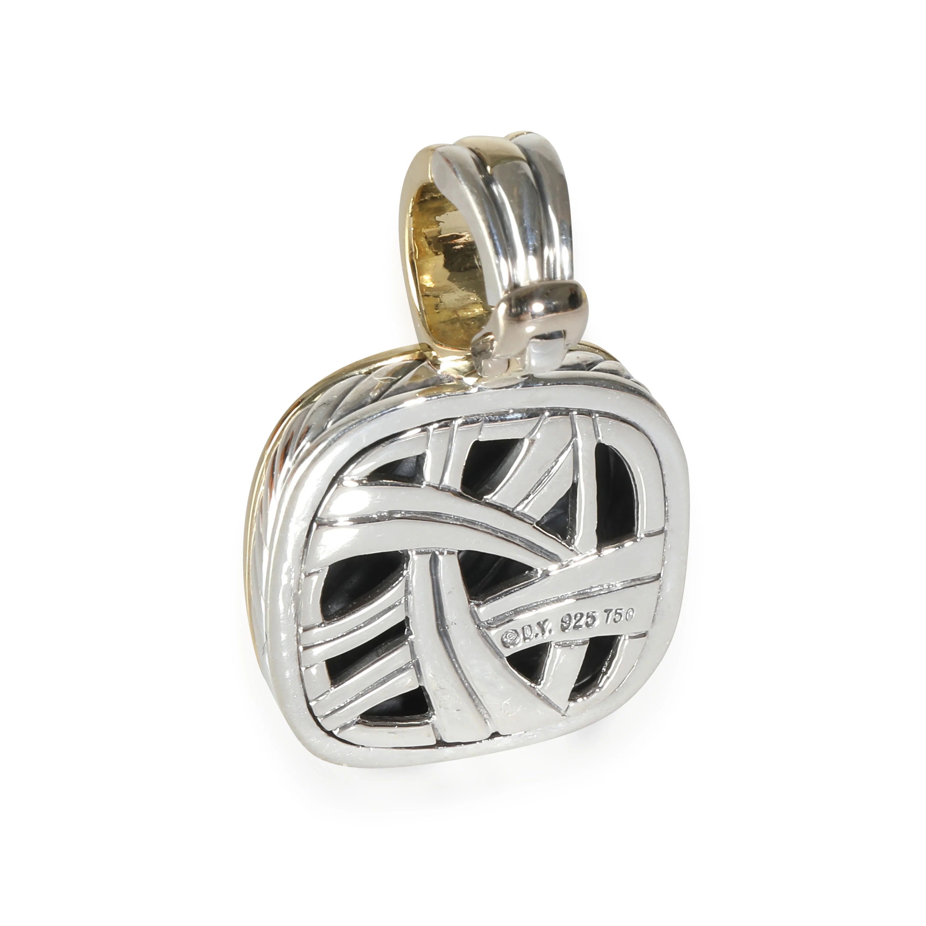 Sculpted Cable Enhancer Pendant in 18k Yellow Gold/Sterling Silver - Image 3