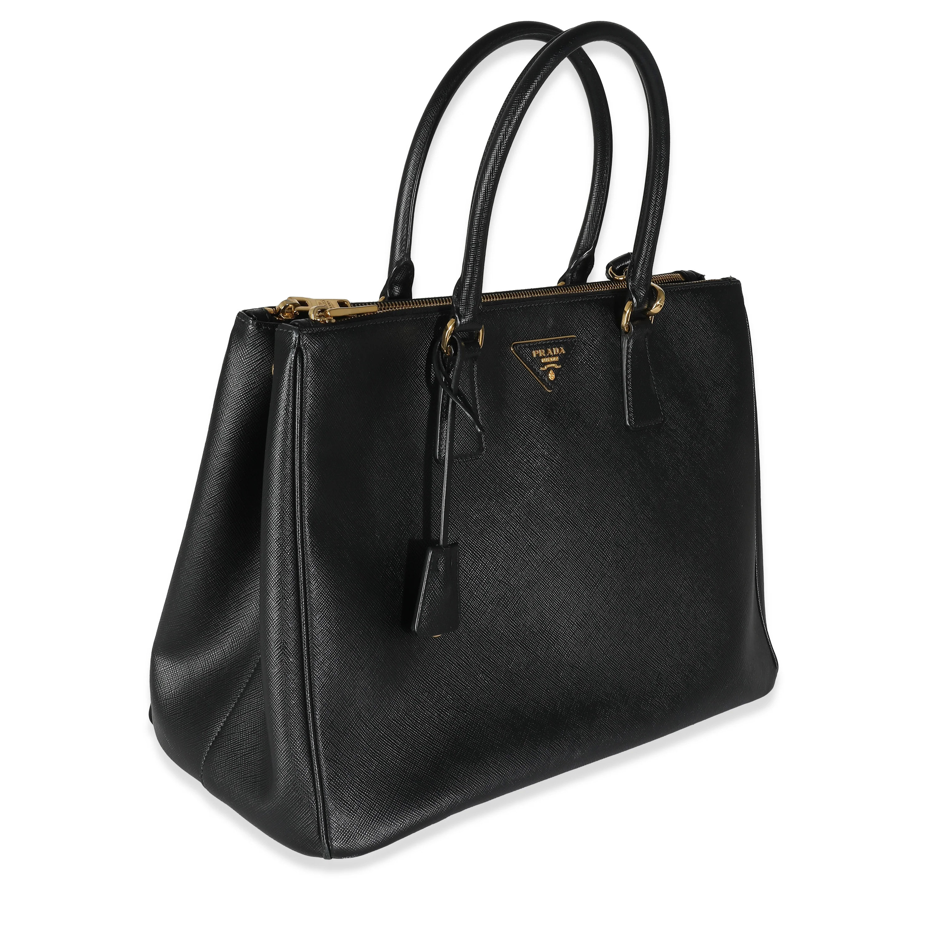 Prada Black Saffiano Large Galleria Double Zip Tote - Image 3