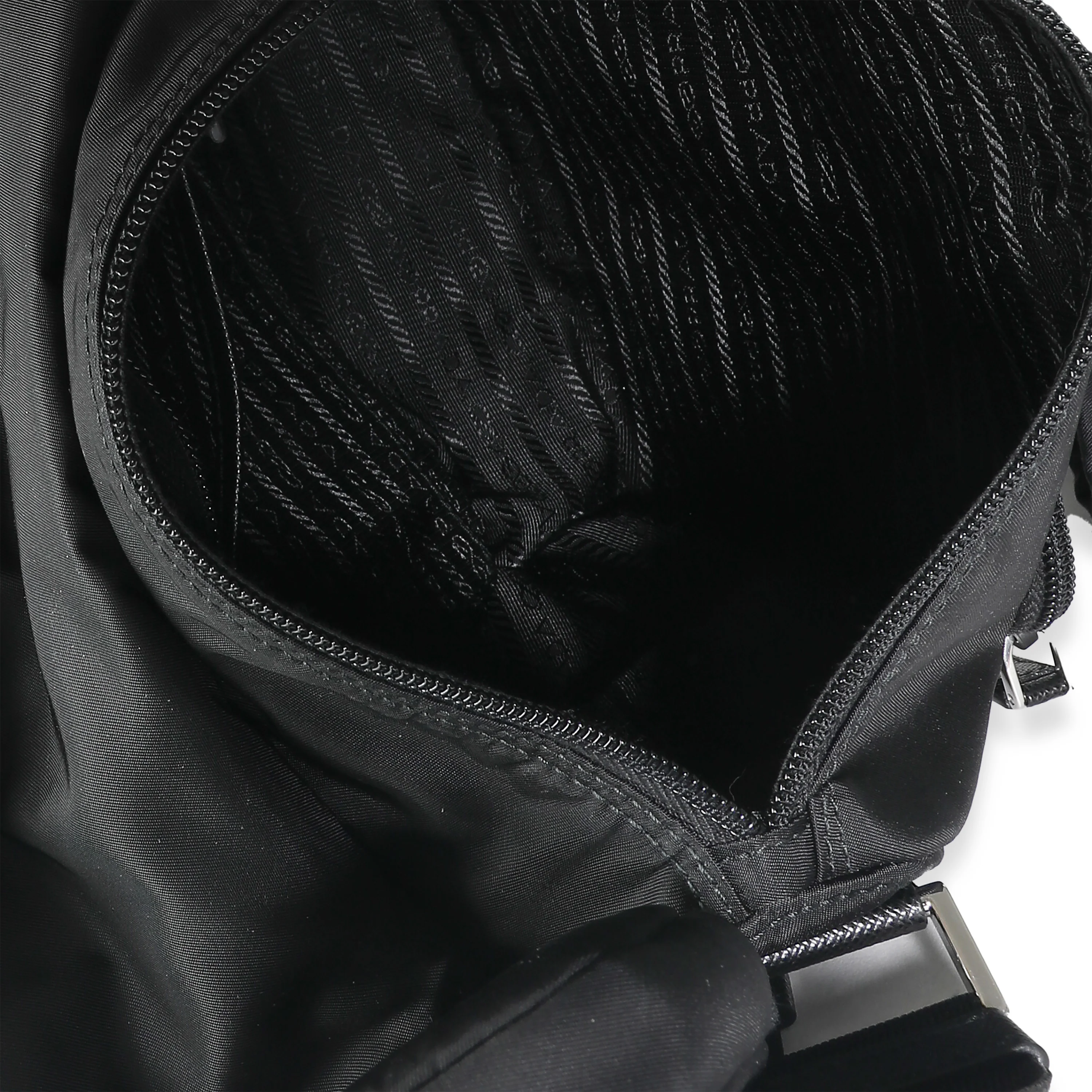 Black Re-Nylon Front Pocket Shoulder Bag - Image 9