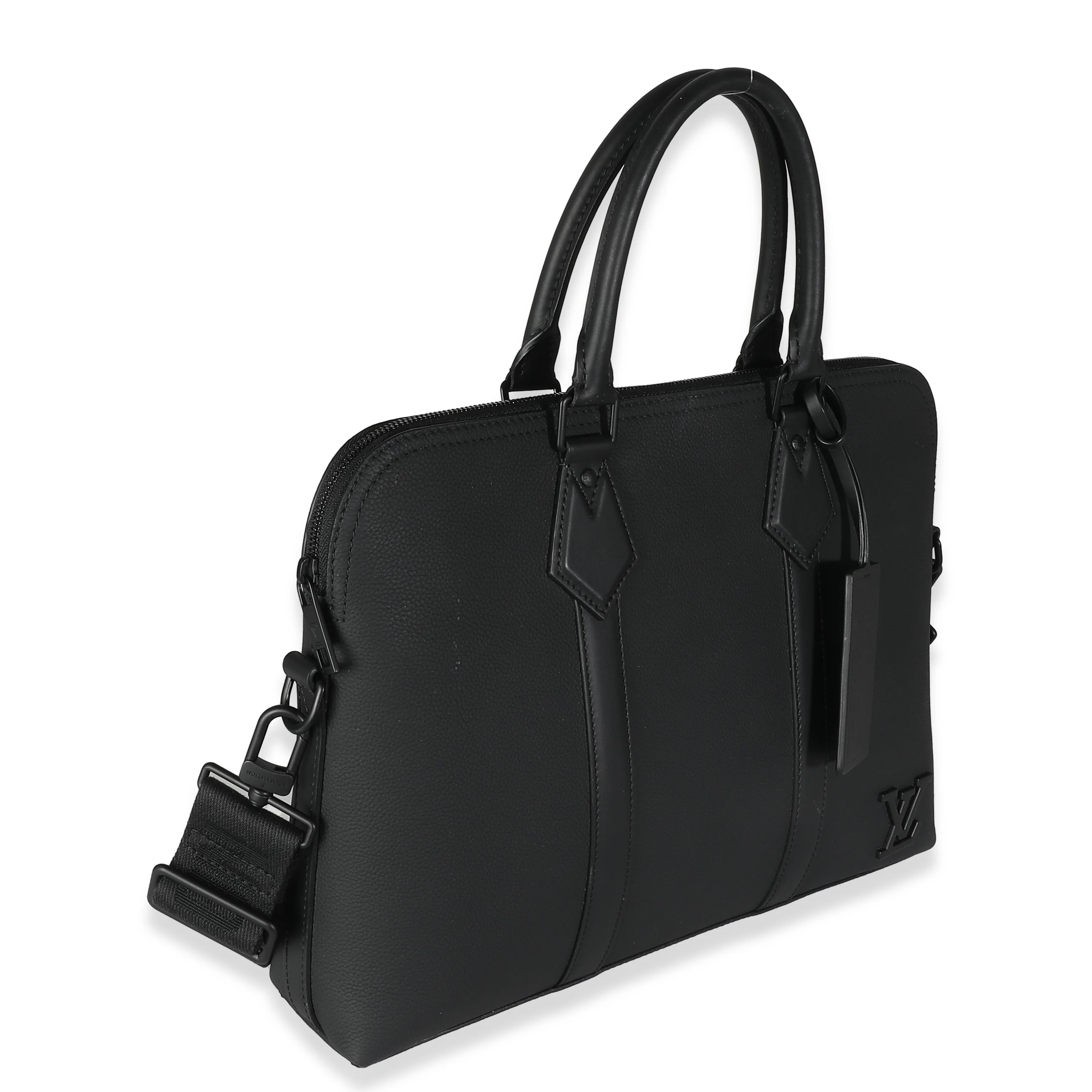 Black Calfskin Aerogram Takeoff Briefcase - Image 3
