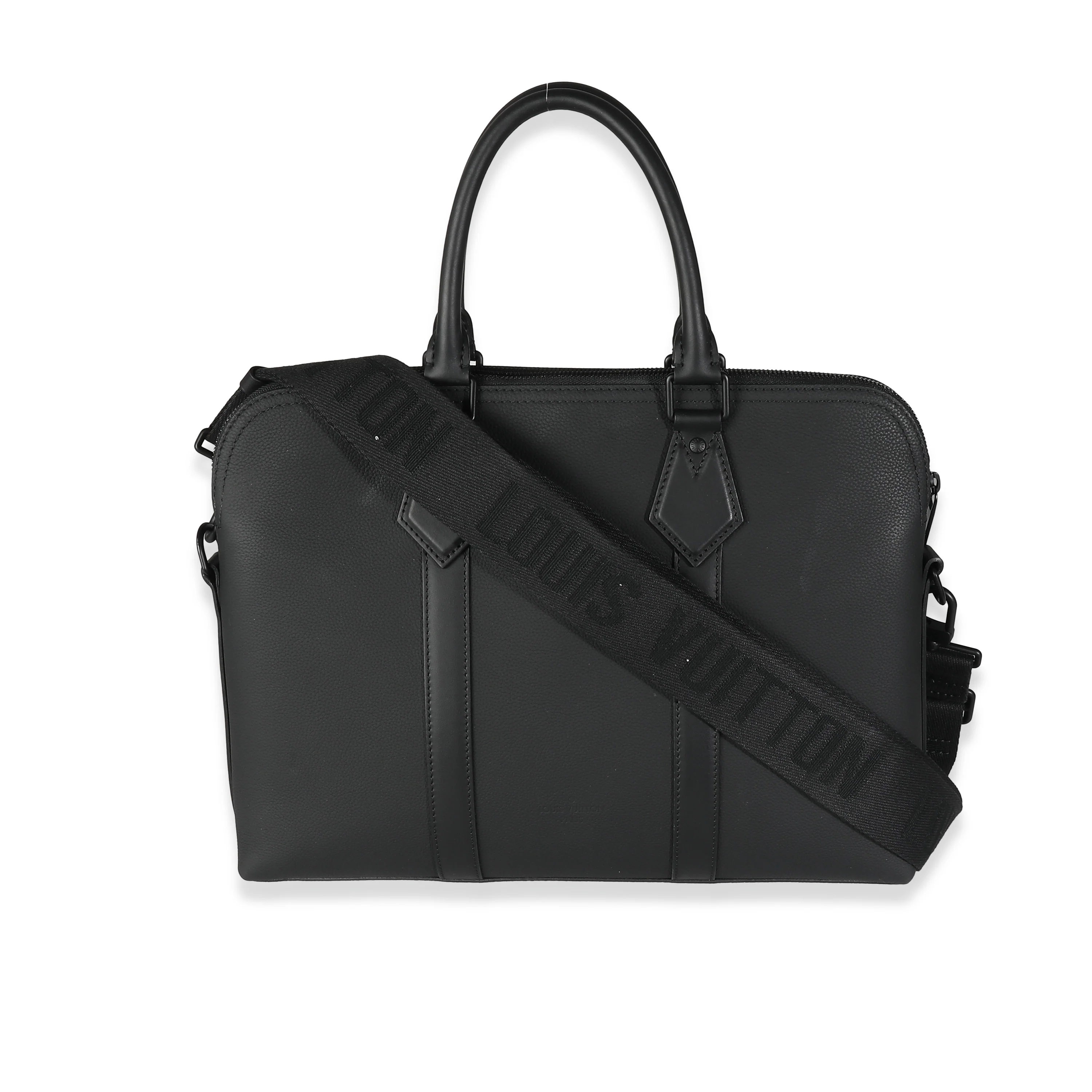 Black Calfskin Aerogram Takeoff Briefcase - Image 4