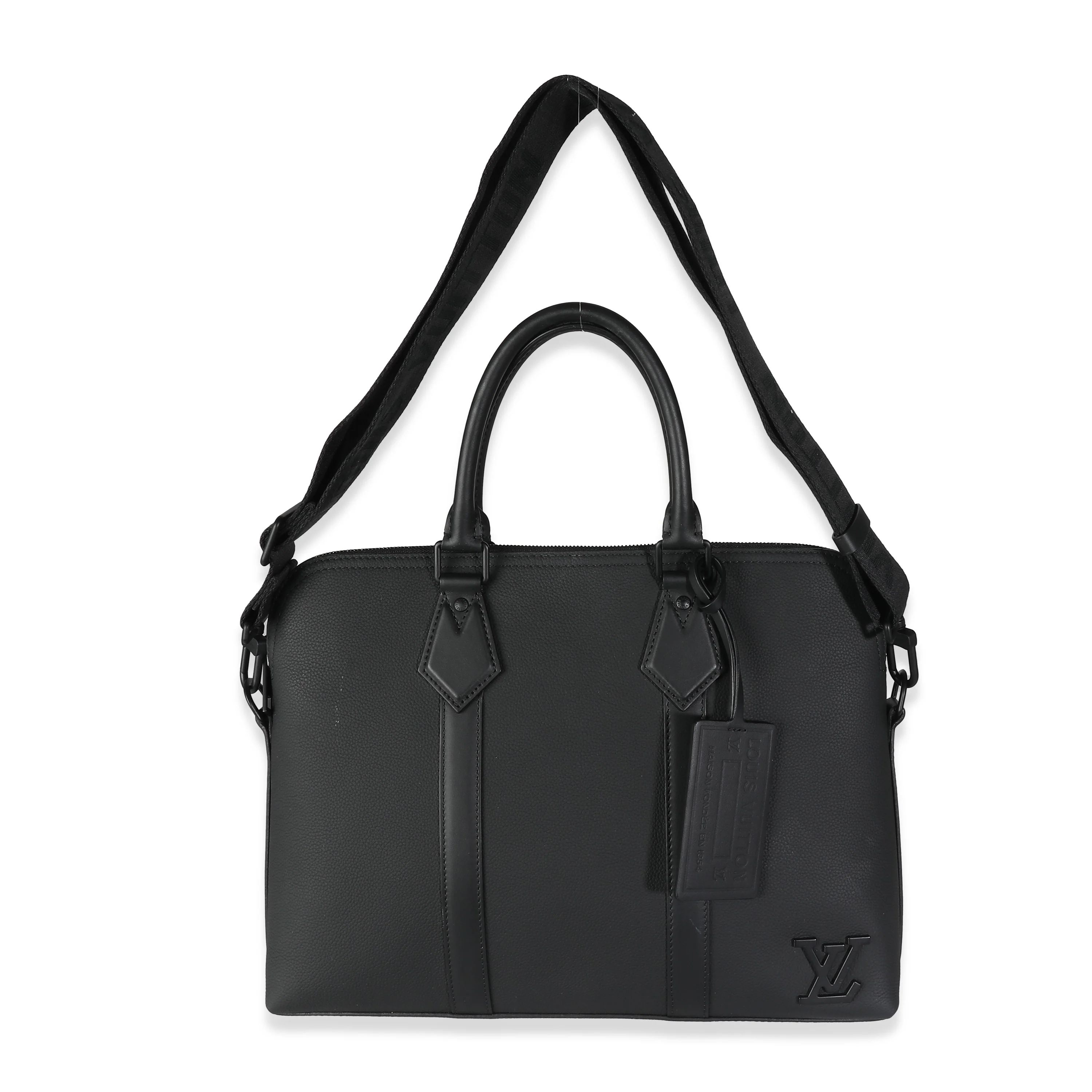 Black Calfskin Aerogram Takeoff Briefcase - Image 5