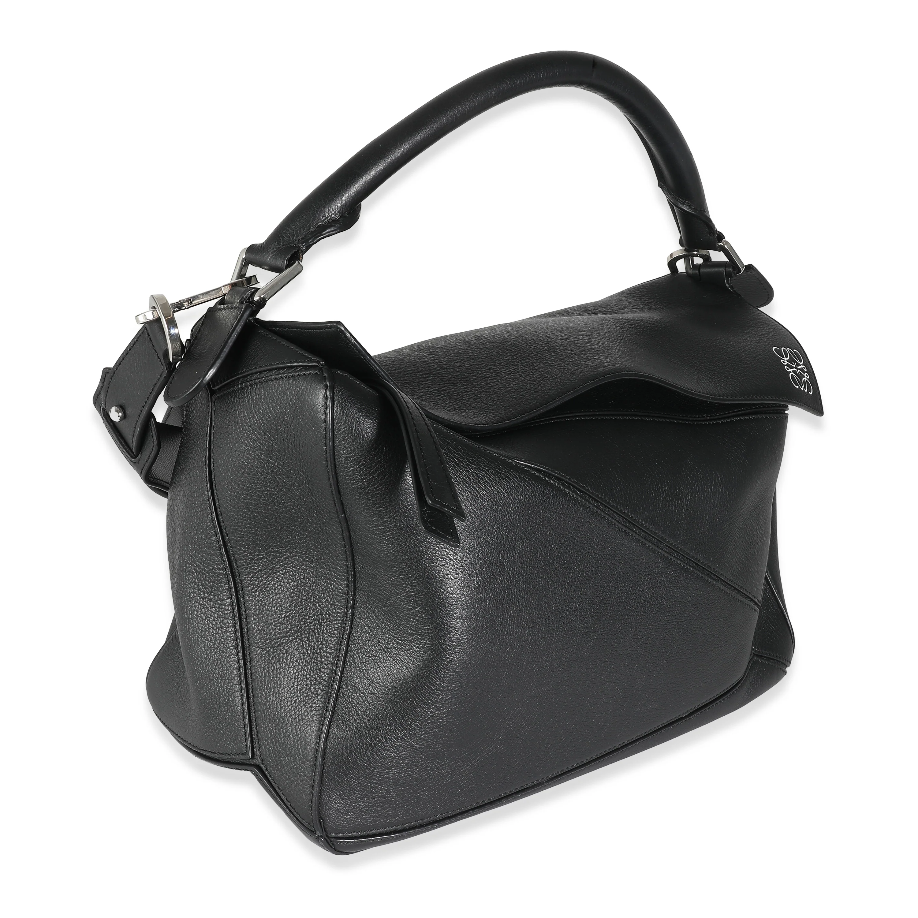 Black Calfskin Large Puzzle Bag - Image 3