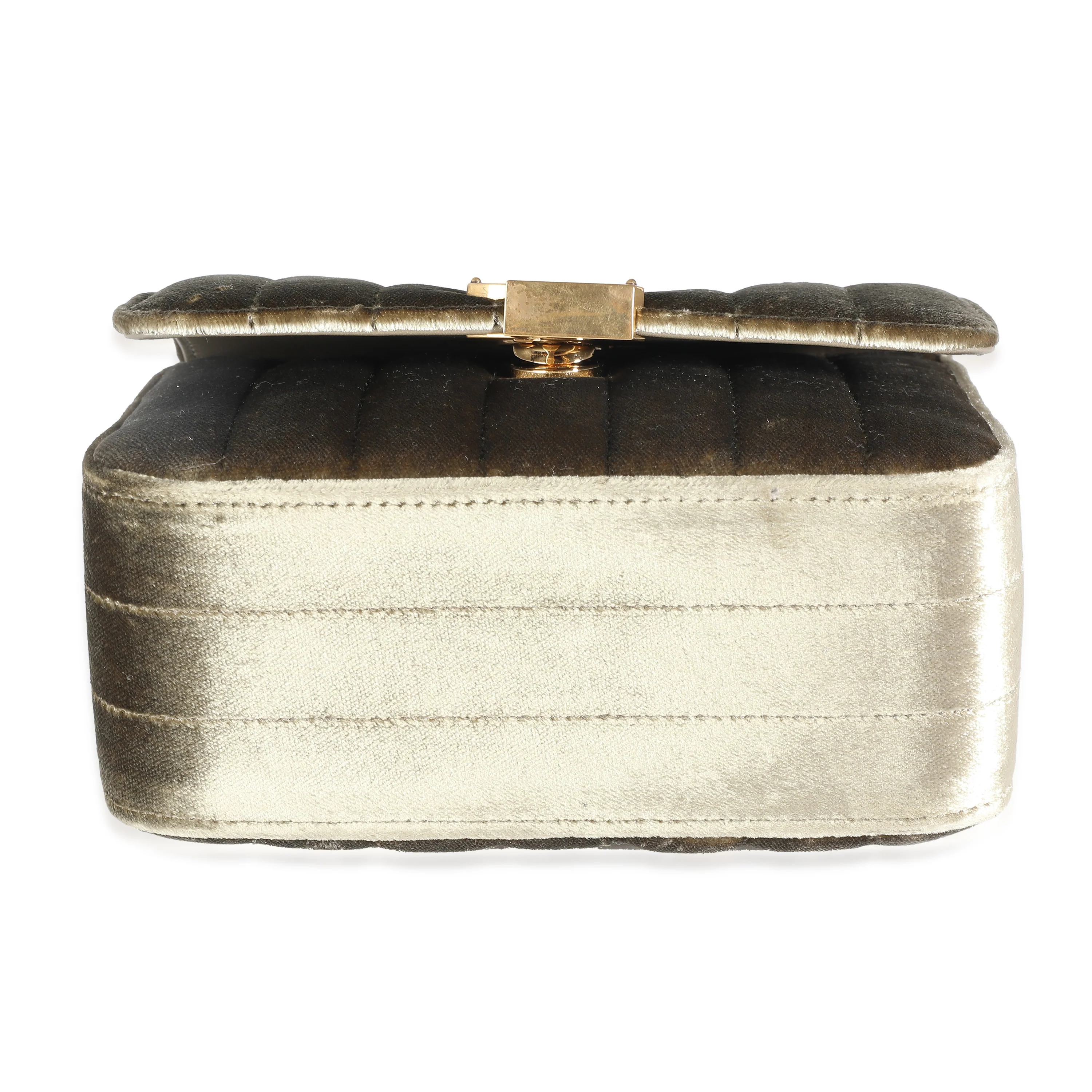 Olive Velvet Small Vicky Chain Bag - Image 5