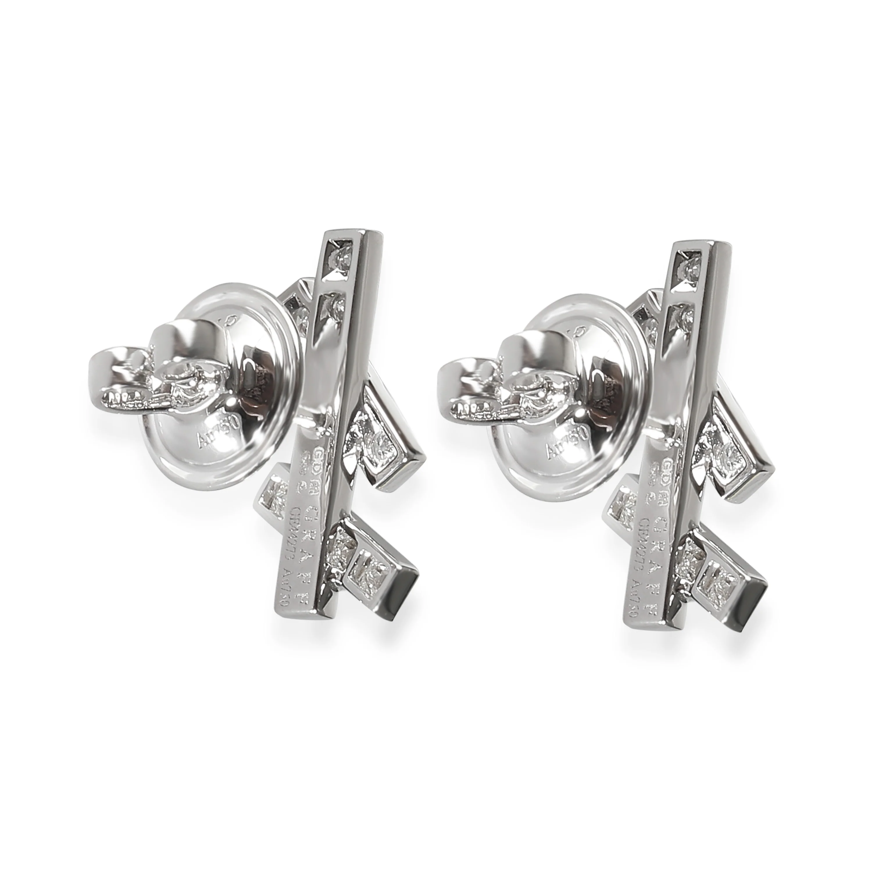 Threads Diamond Mini Earrings in 18K White Gold 0.85 Ctw - Image 3