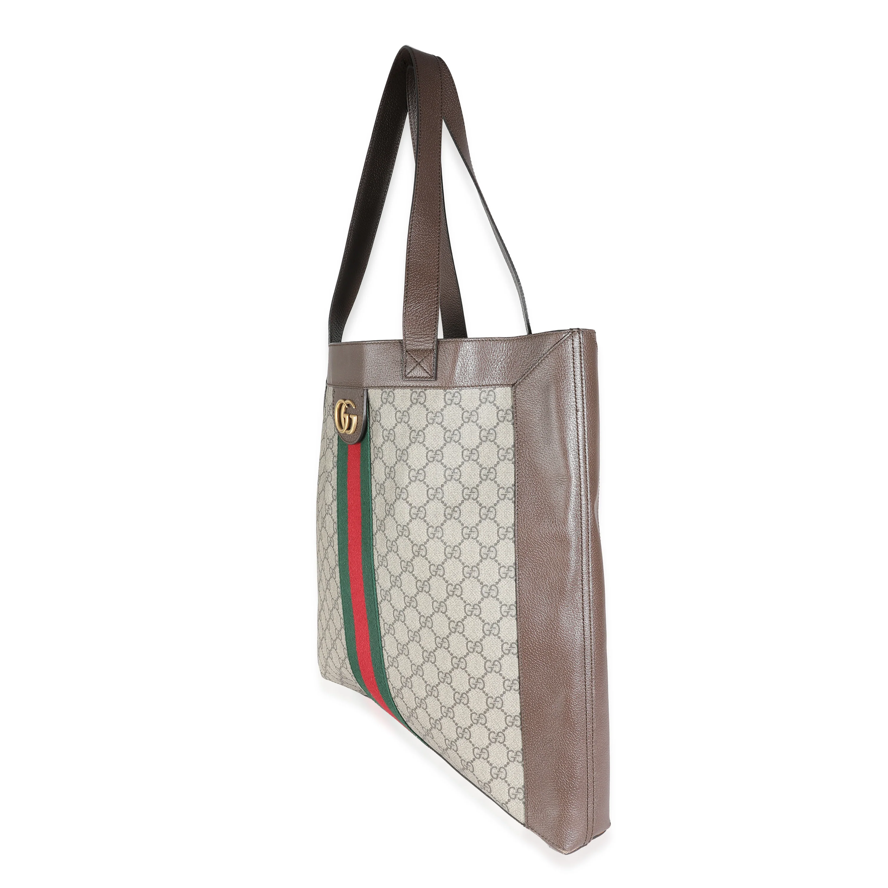 Brown GG Supreme Canvas Web Ophidia Vertical Shopping Tote - Image 2