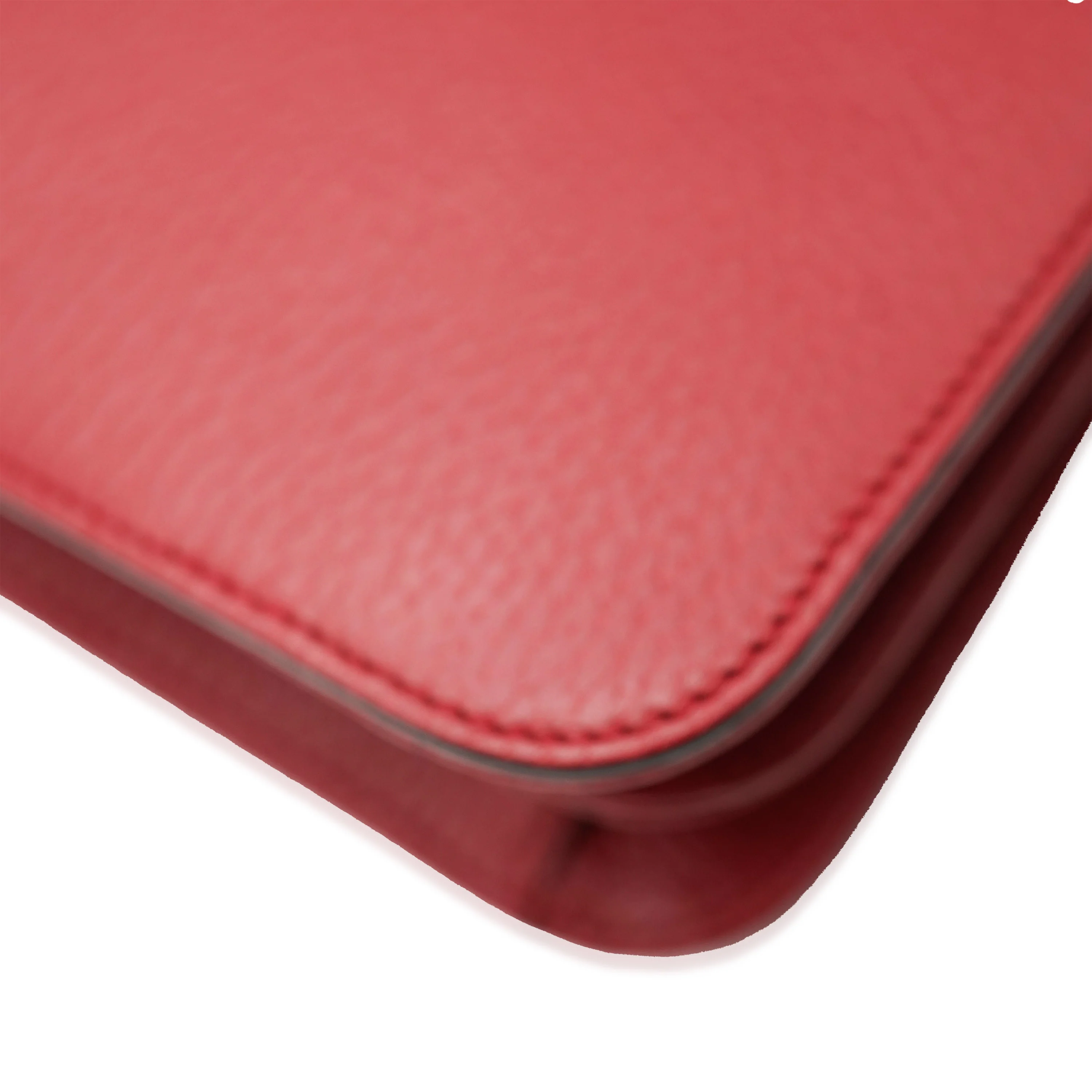 Red Dollar Calfskin Medium Interlocking G Chain Bag - Image 6