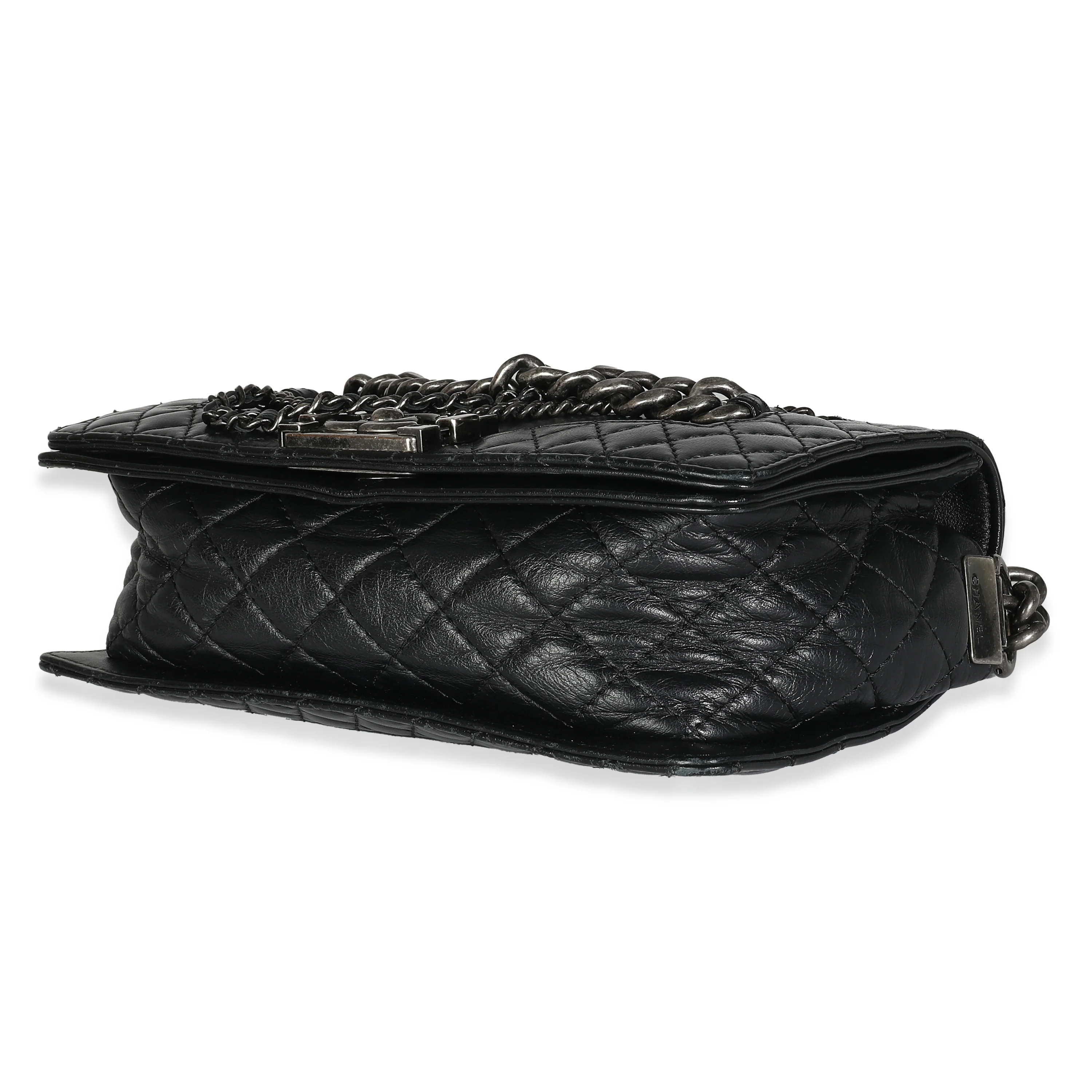 Black Lambskin Medium Enchained Boy Bag - Image 4