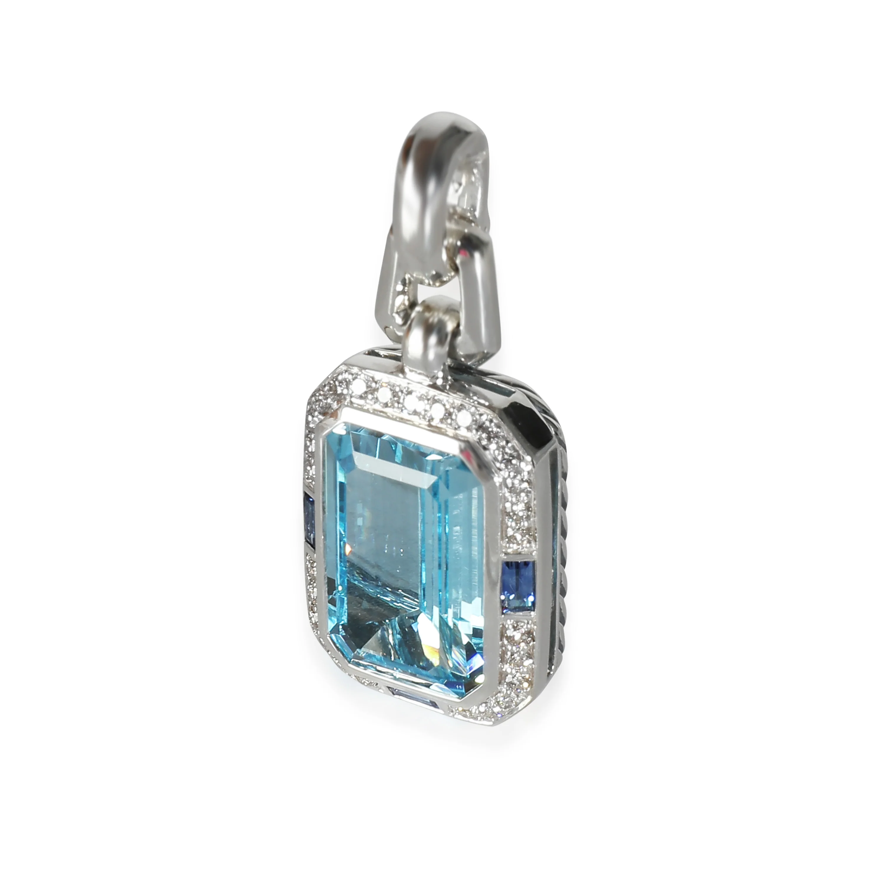 David Yurman Novella Pendant With Blue Topaz, Sapphire Sterling Silver 0.40 CTW - Image 2