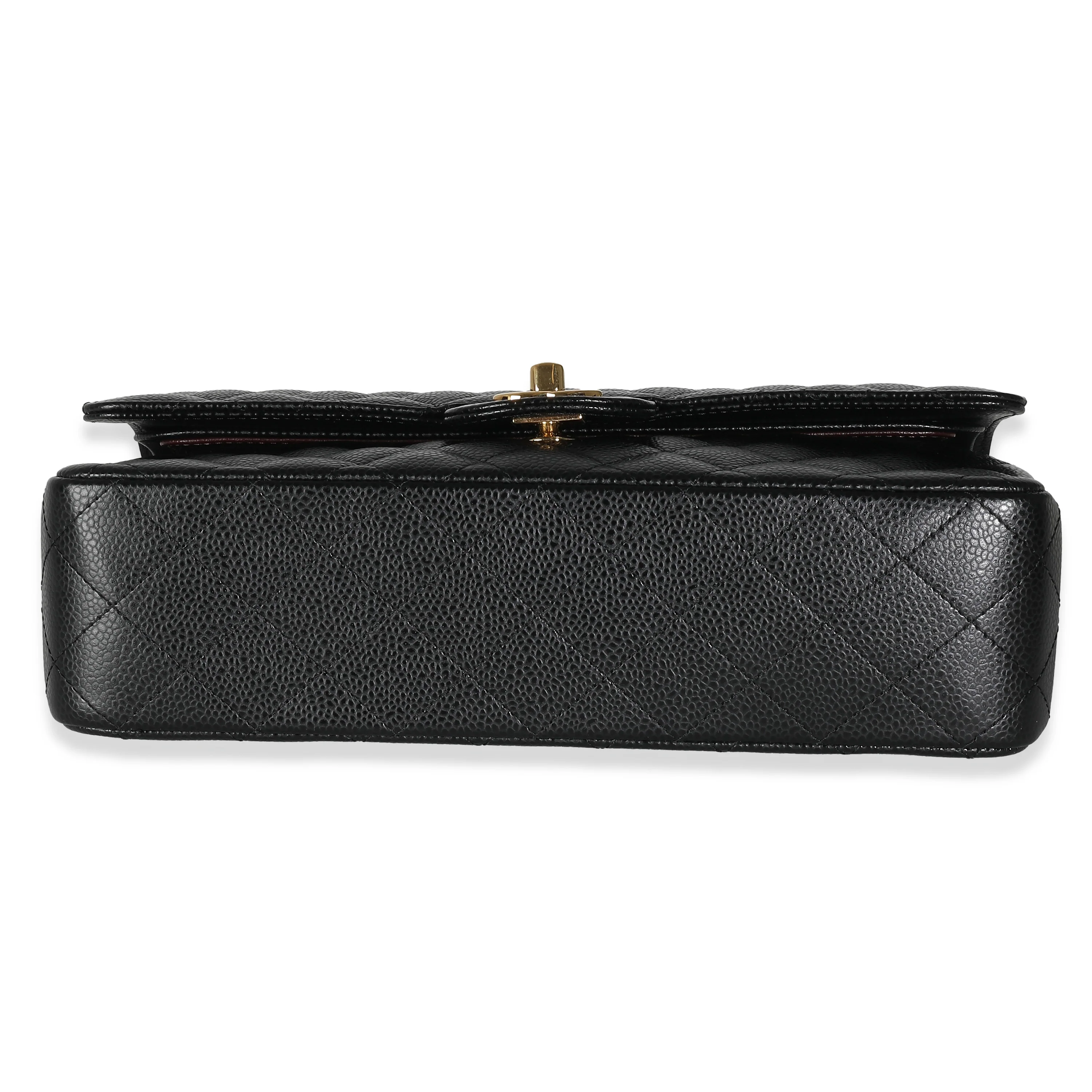 Black Quilted Caviar Medium Classic Double Flap Bag - Image 5