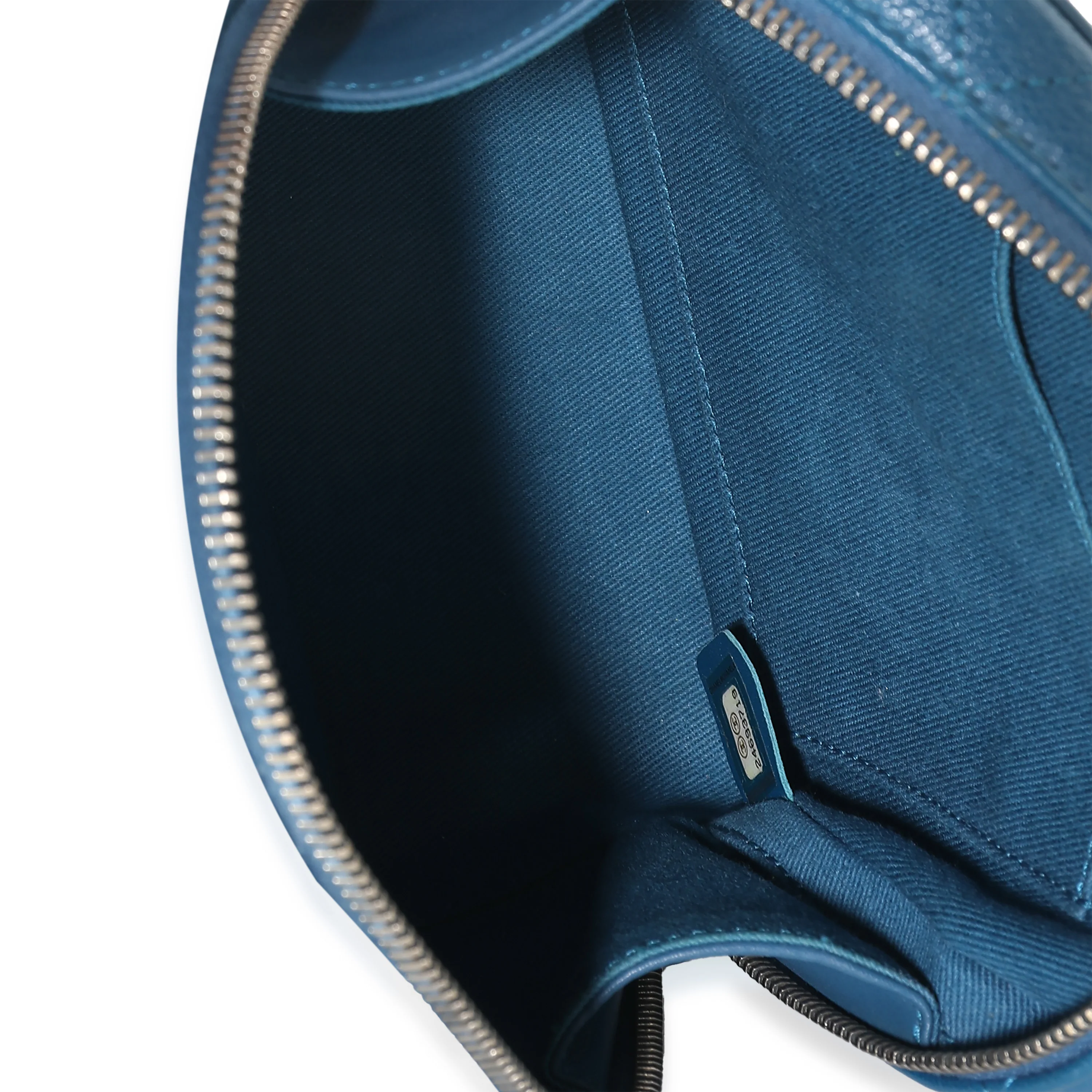 Blue Calfskin Quilted Goatskin Coco Curve Vanity Case - Image 9