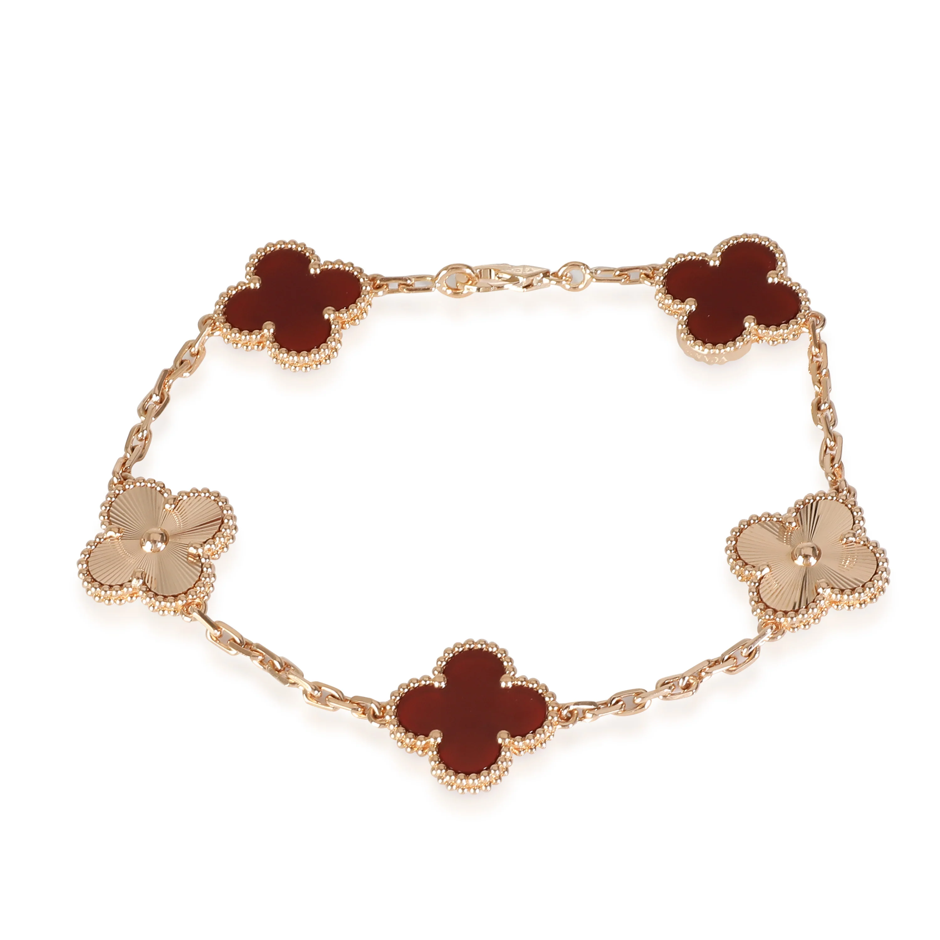Alhambra Carnelian Bracelet in 18k Rose Gold