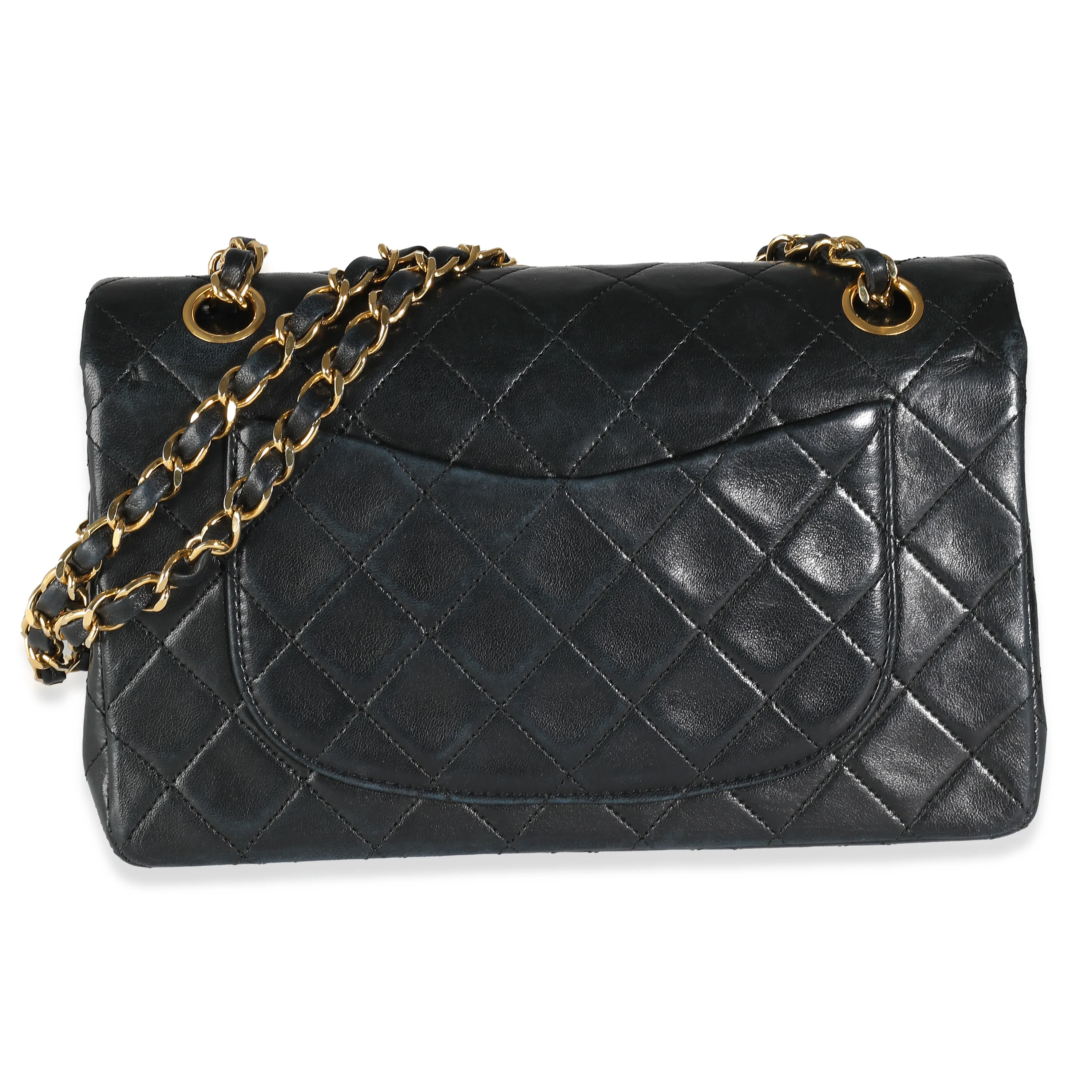 Vintage 24K Black Quilted Lambskin Small Classic Double Flap Bag - Image 5