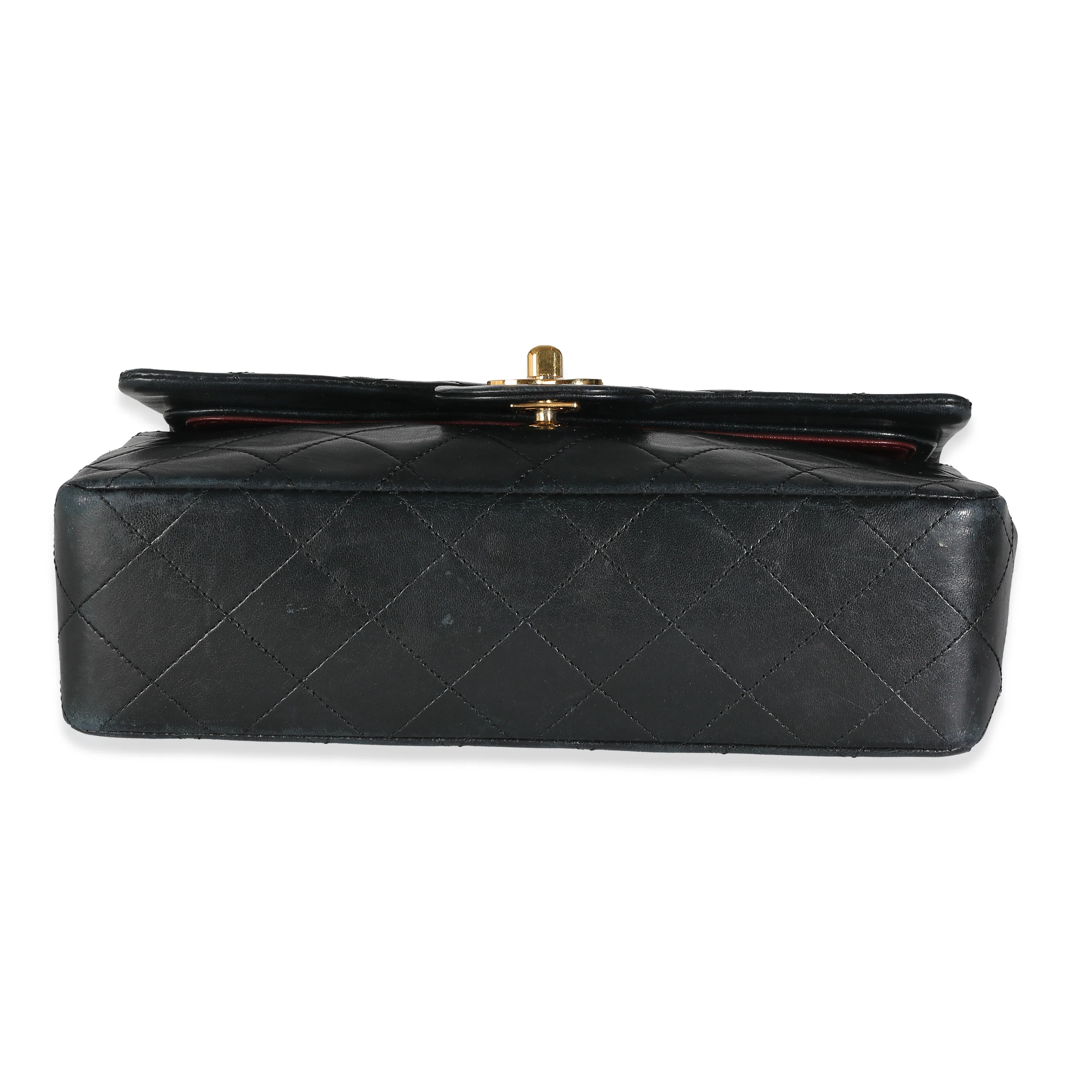Vintage 24K Black Quilted Lambskin Small Classic Double Flap Bag - Image 7