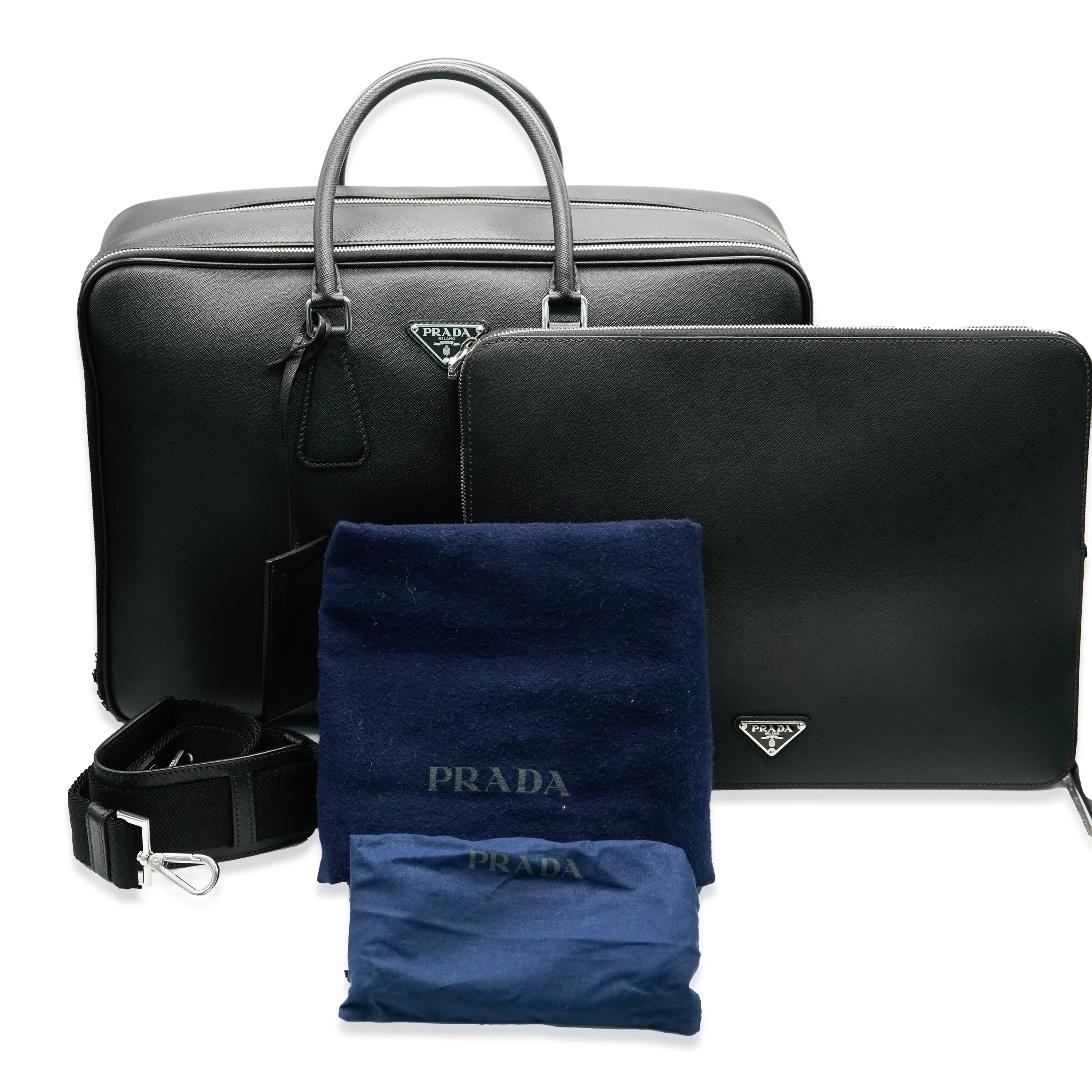 Black Saffiano Leather Briefcase - Image 12