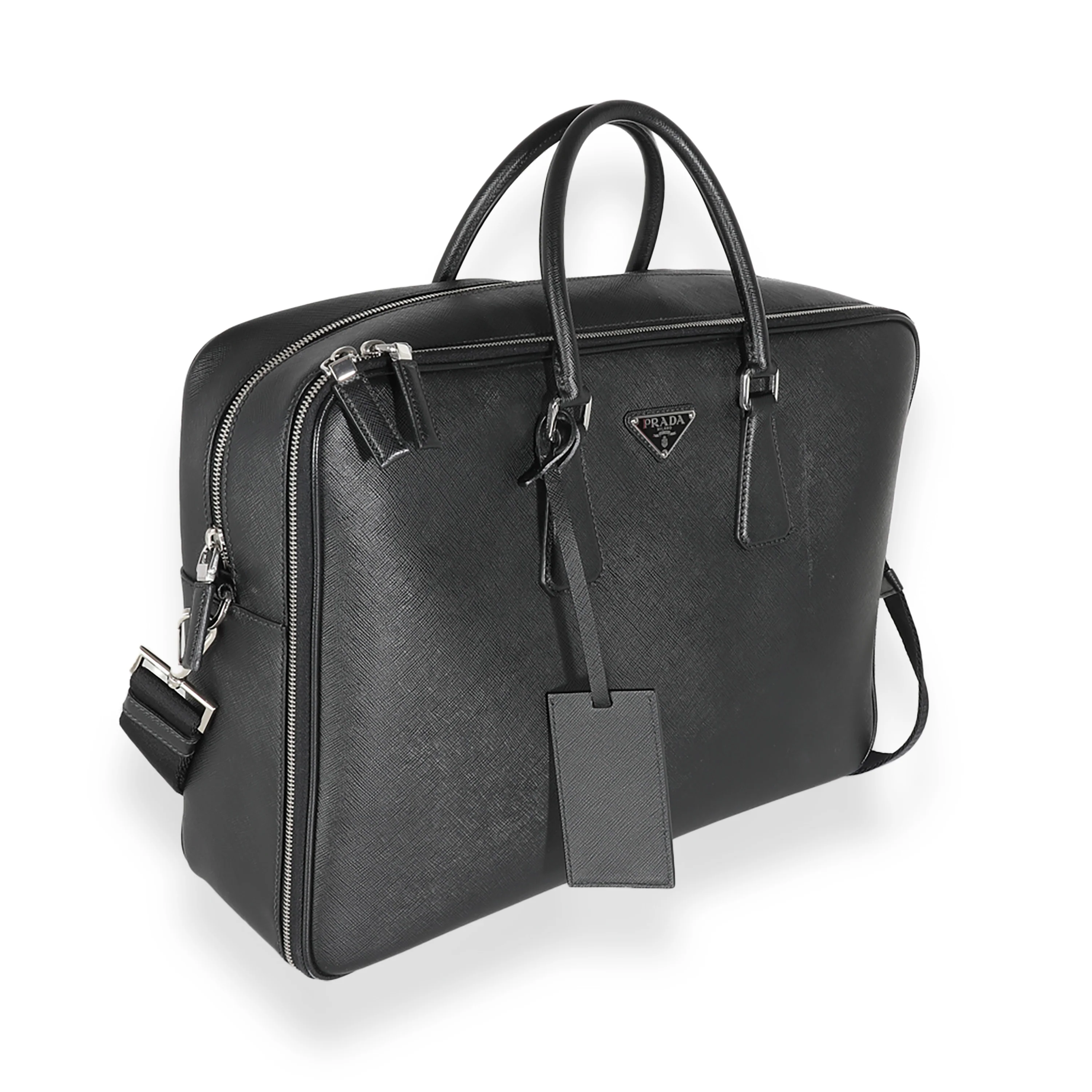 Black Saffiano Leather Briefcase - Image 3