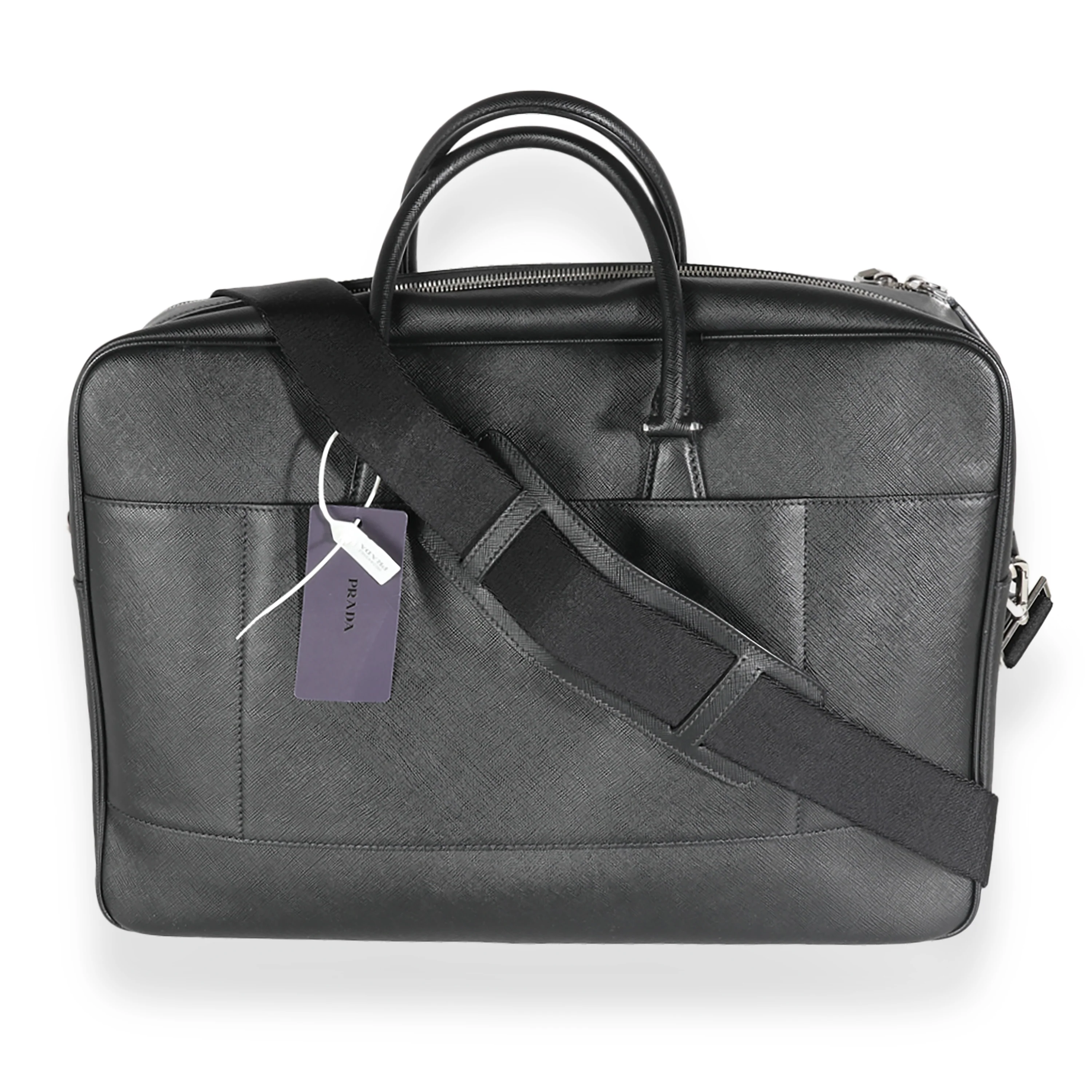 Black Saffiano Leather Briefcase - Image 4