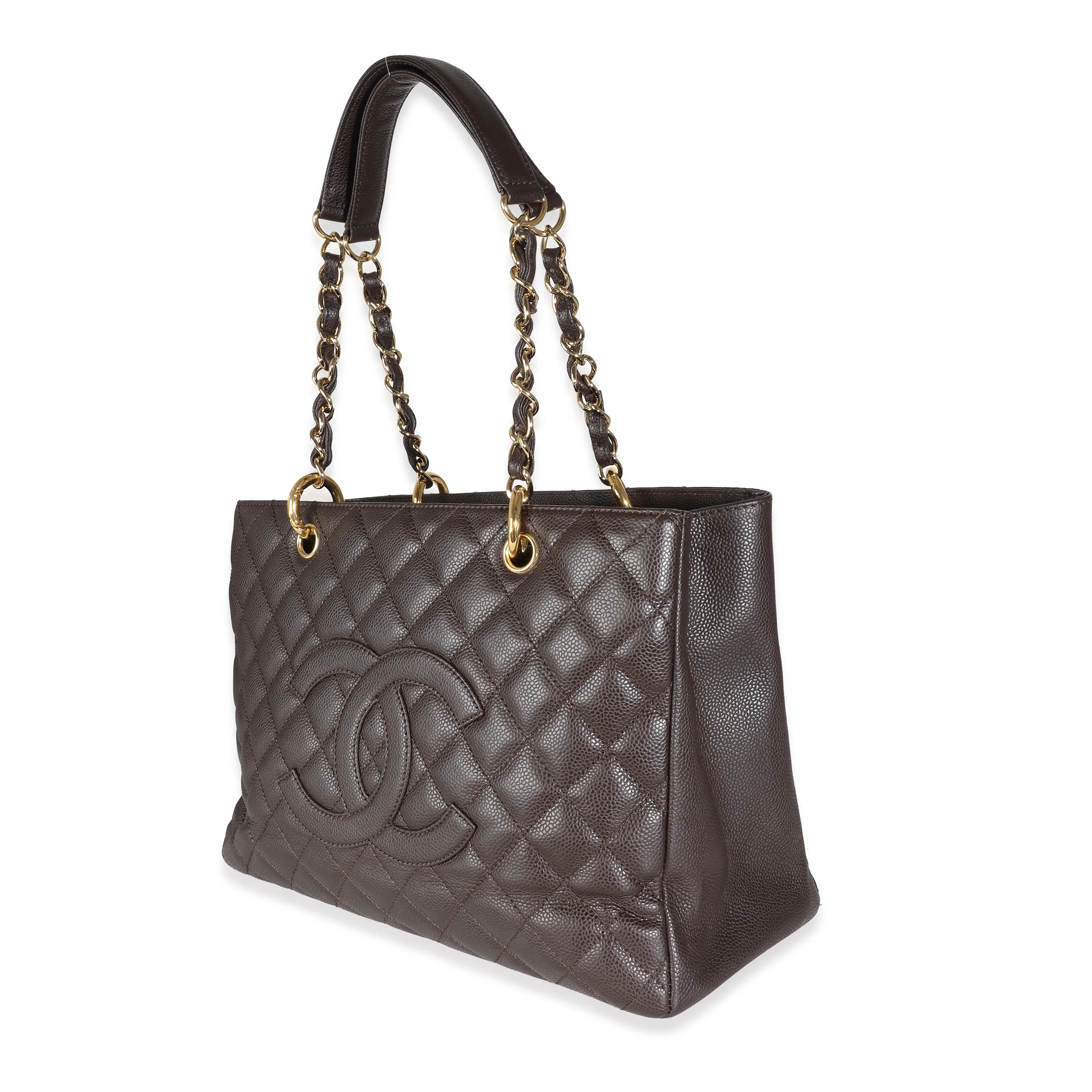 Brown Quilted Caviar Grand Shopping Tote - Image 2